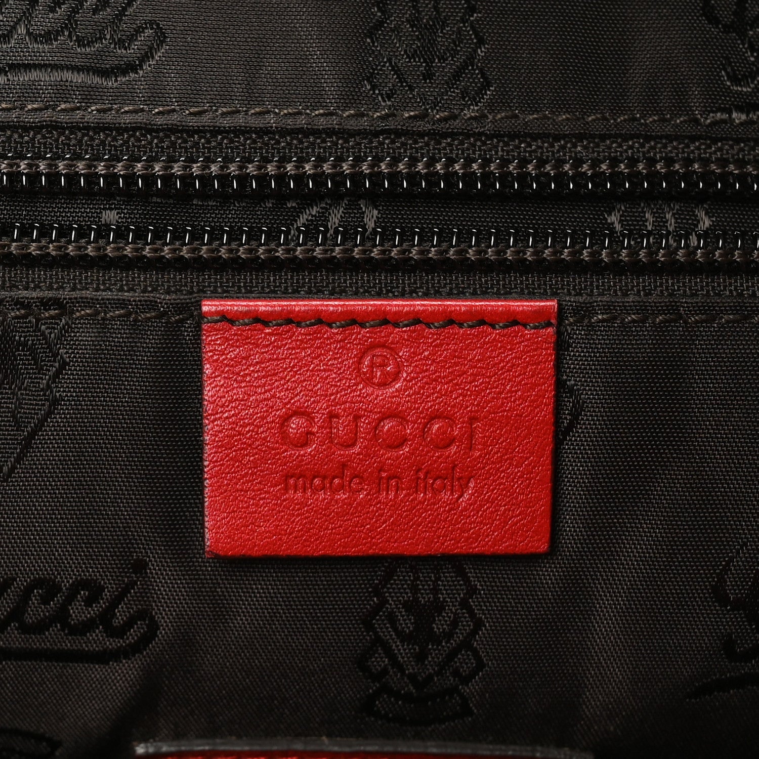 Guccissima Large Zippered Shopping Tote Red