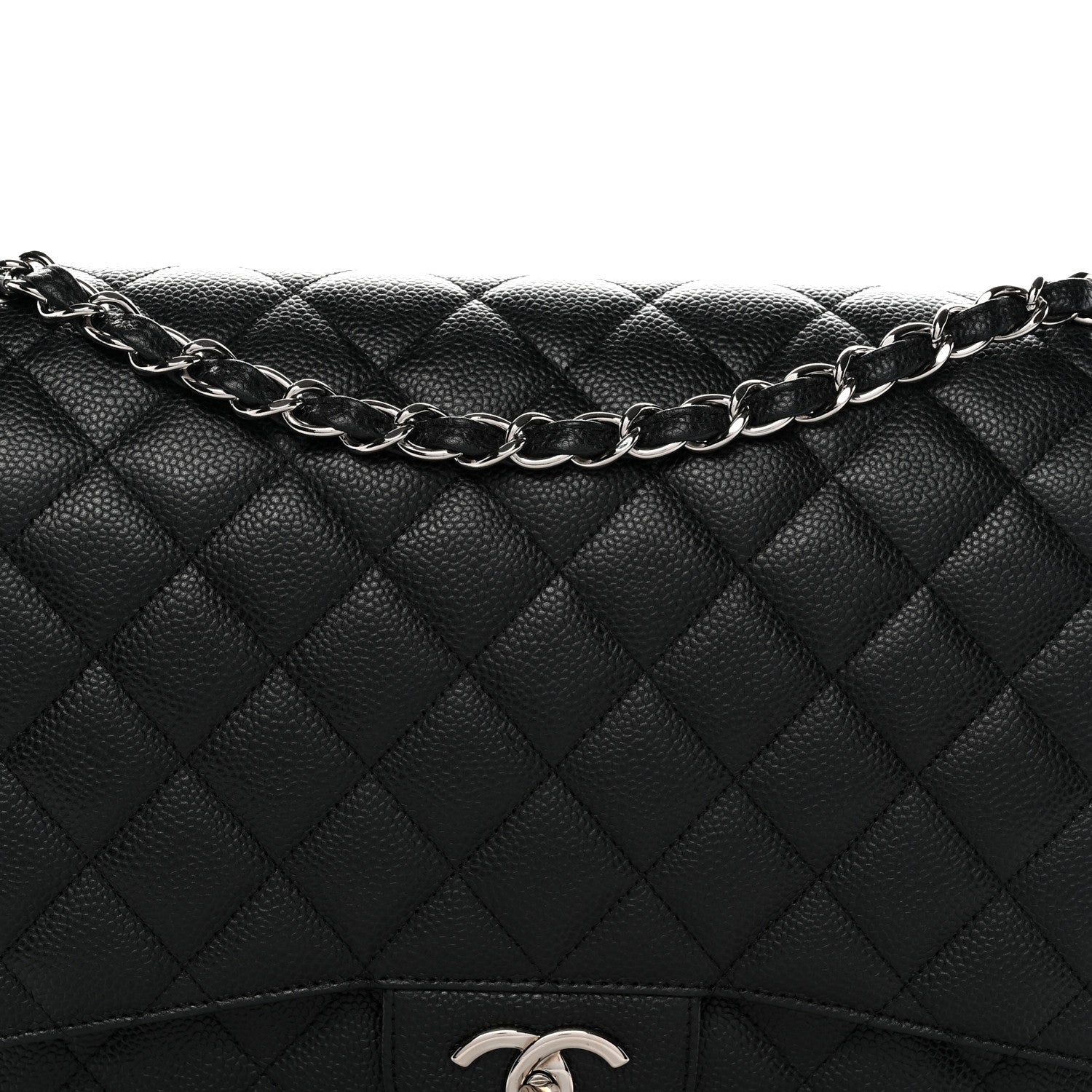 Caviar Quilted Maxi Double Flap Black