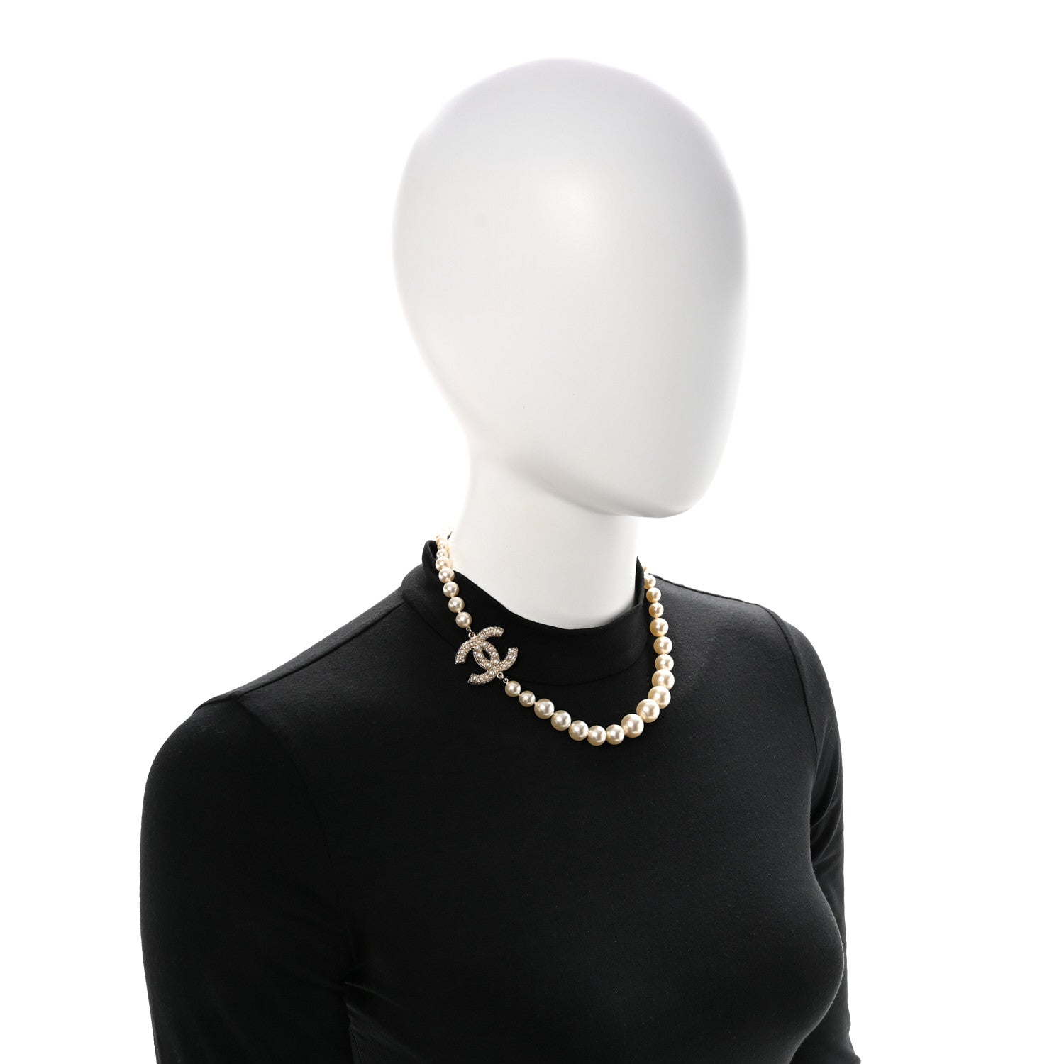 Pearl CC 100th Anniversary Necklace Light Gold