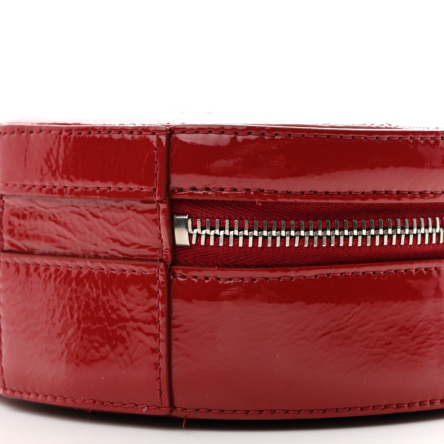 Patent Round As Earth Evening Bag Red