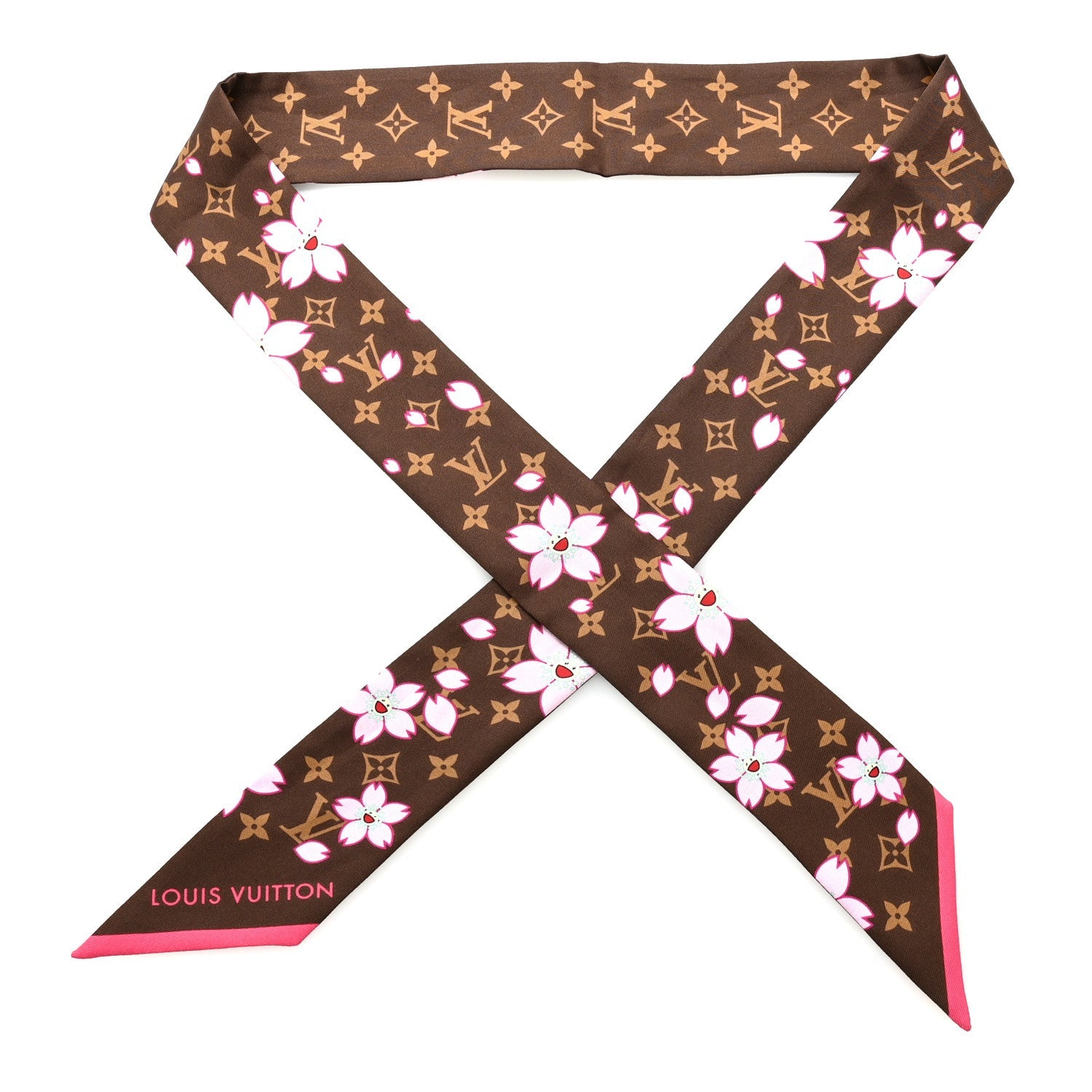 LV X TM Silk Monogram Cherry Blossom BB Bandeau Tan