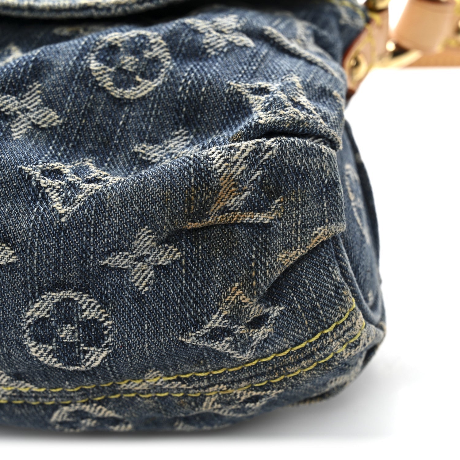 Monogram Denim Mini Pleaty Blue
