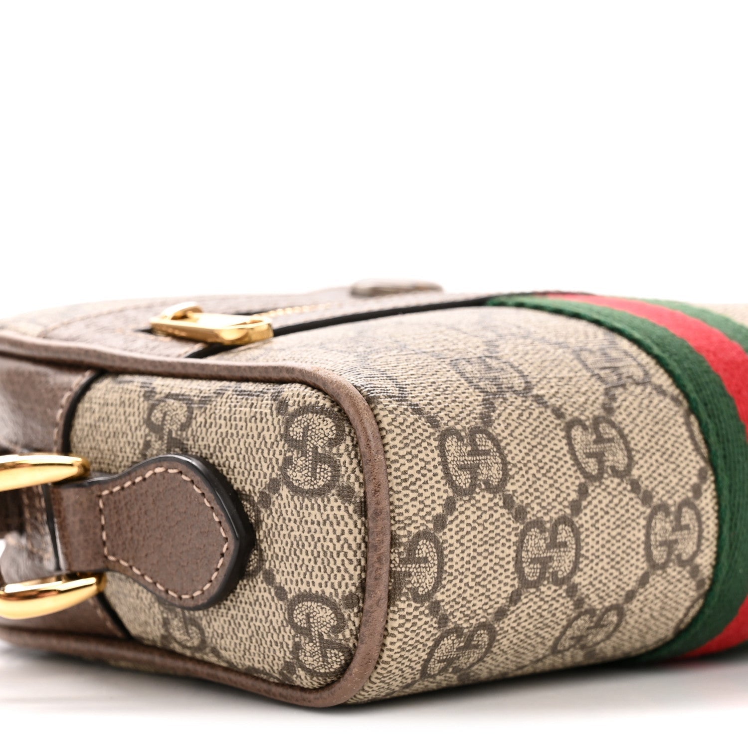 GG Supreme Monogram Web Mini Ophidia Shoulder Bag Brown