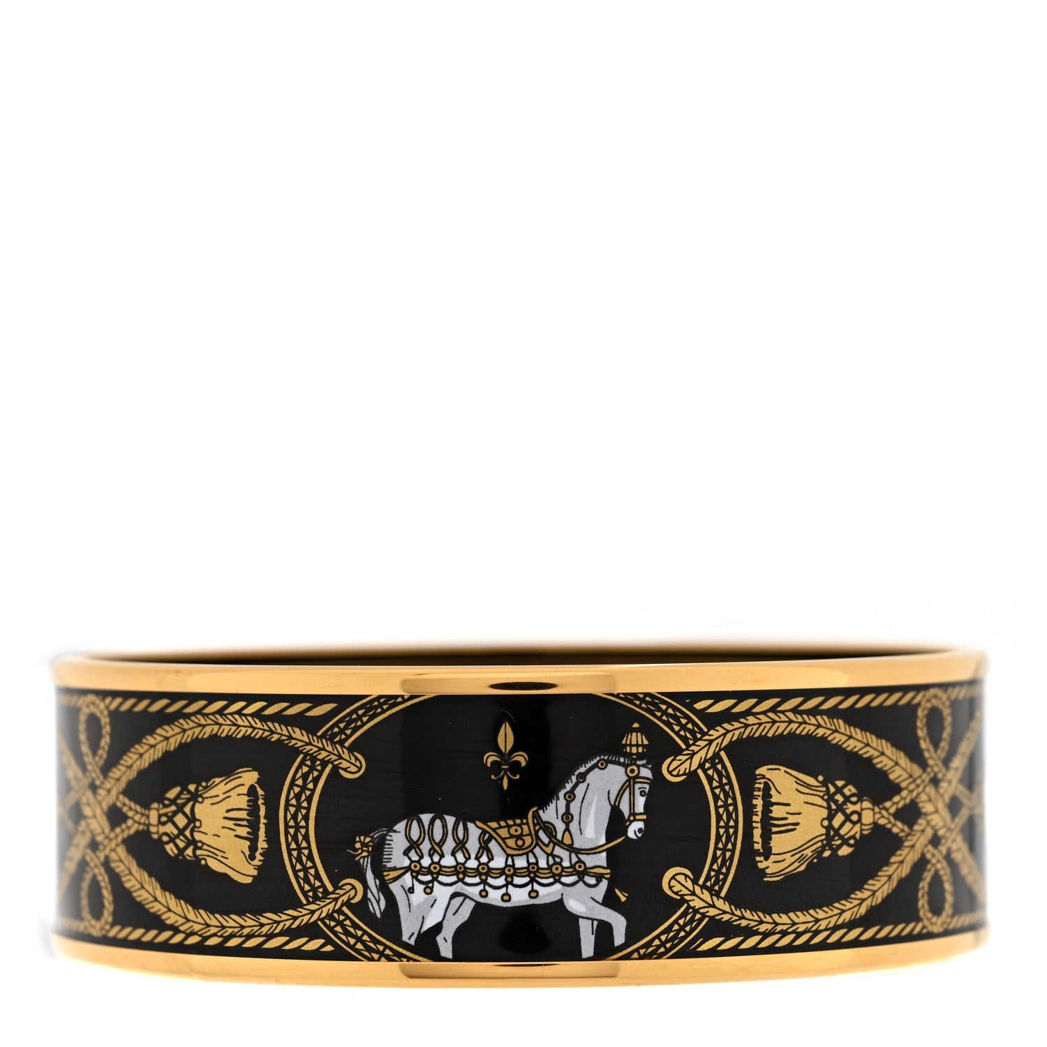 Enamel Printed Wide Grand Apparat Bracelet 65 Black