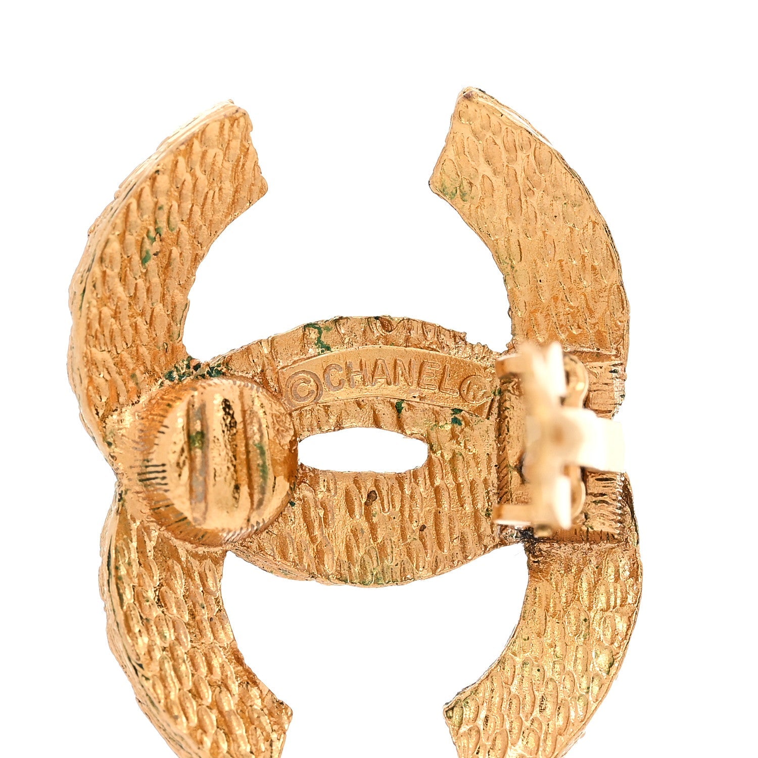 CC Woven Clip On Earrings Gold