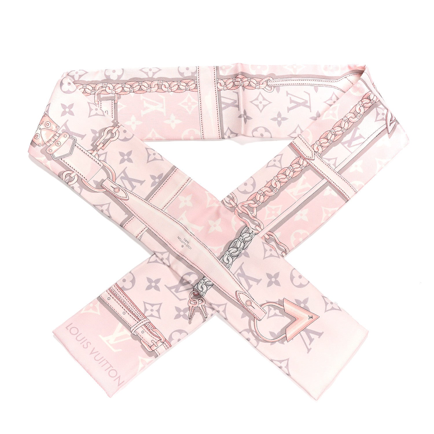 Silk Monogram Confidential Bandeau Light Pink Porcelain Rose Beige Ebony