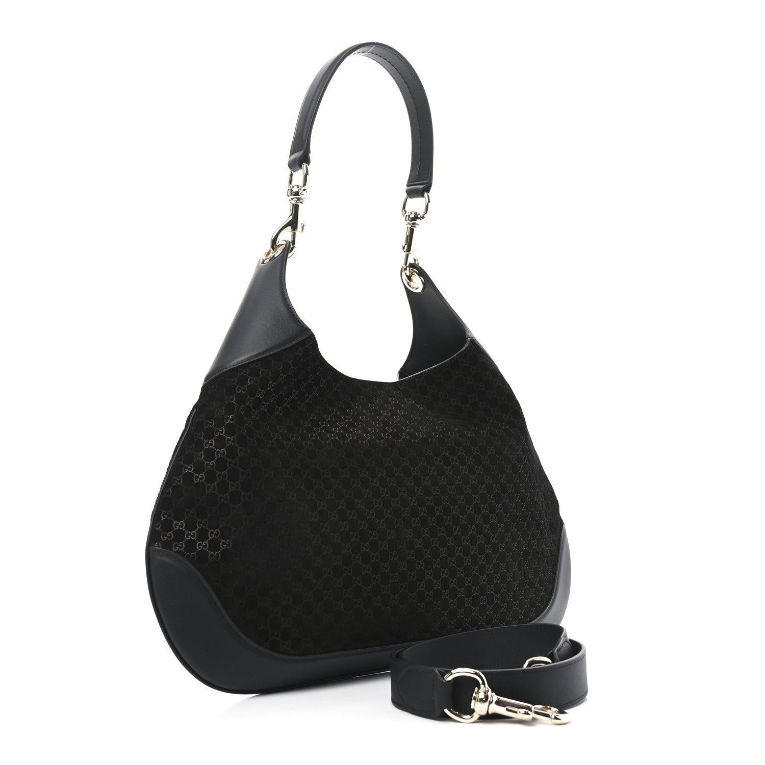 Suede Micro GG Calfskin B Medium Shoulder Bag Arabella Black
