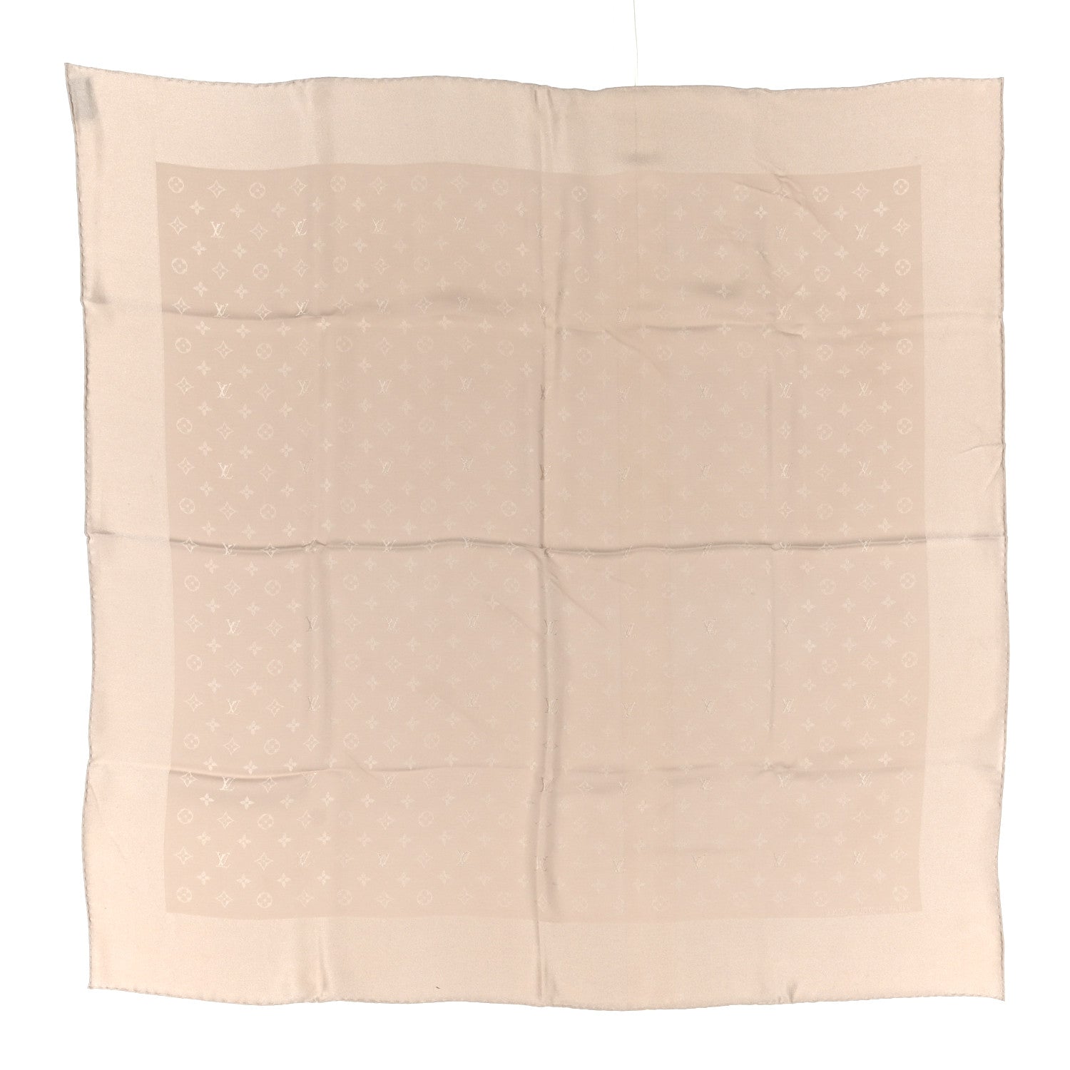 Silk Monogram Shawl Beige