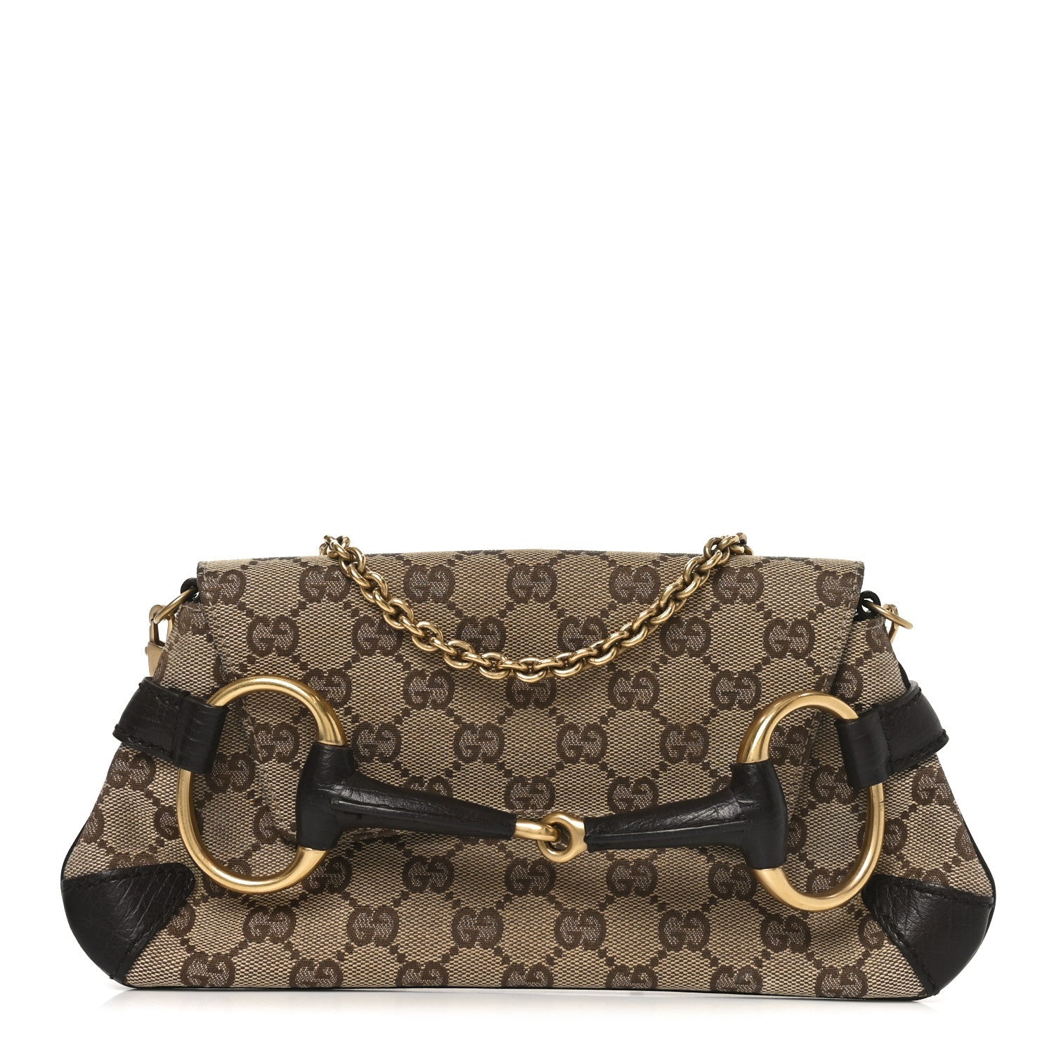 Monogram Horsebit Clutch Dark Brown