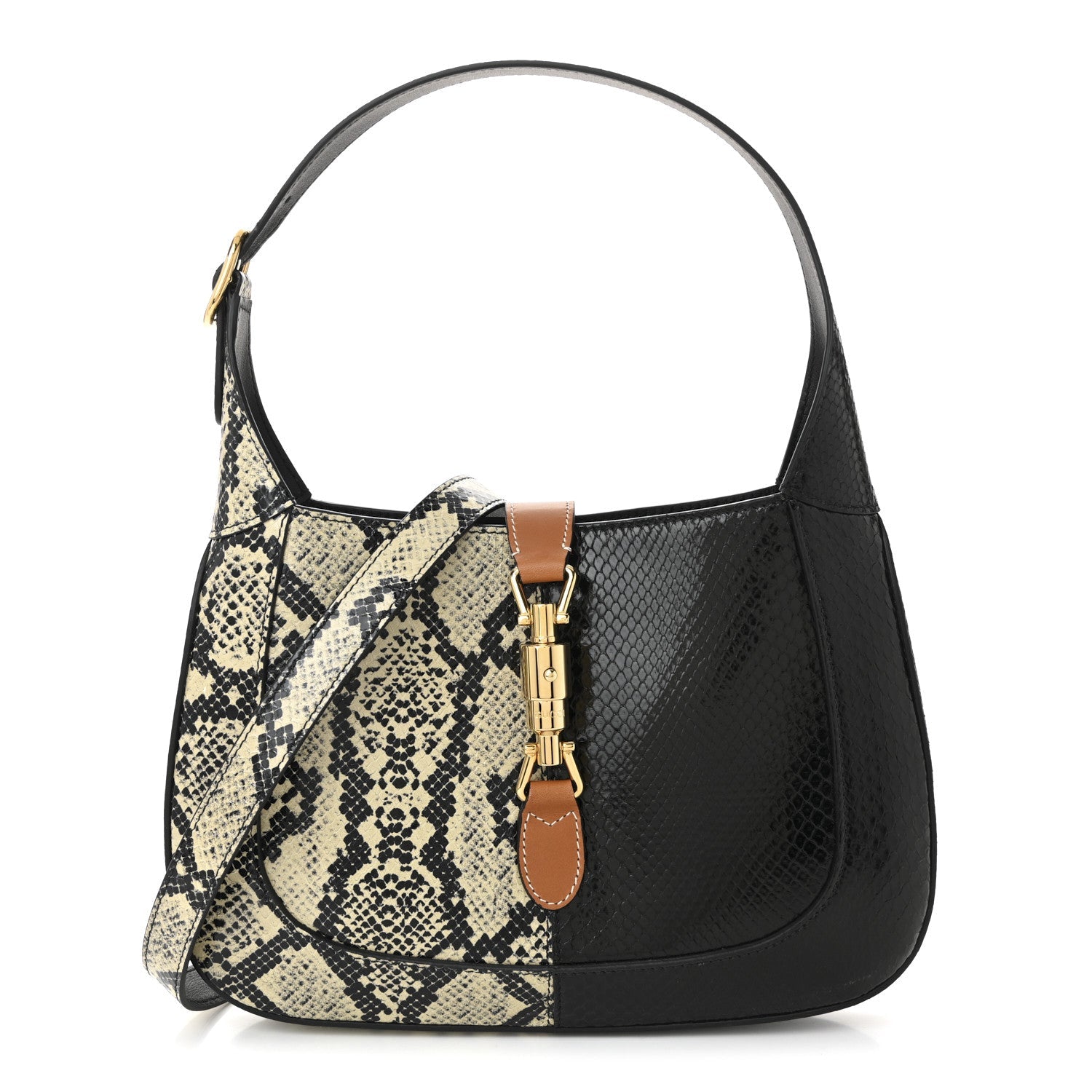 Snakeskin Small Jackie 1961 Hobo Black Beige