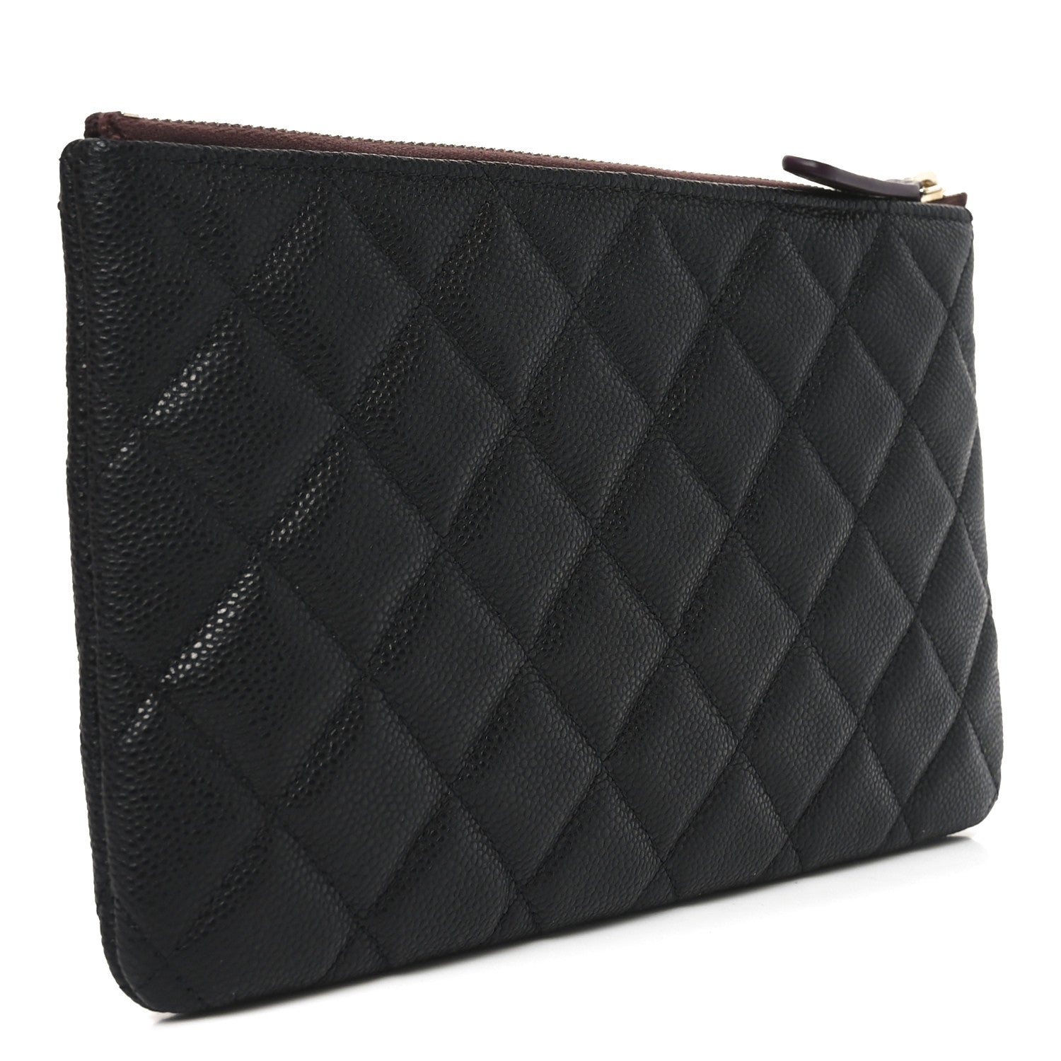Caviar Quilted Cosmetic Case Black