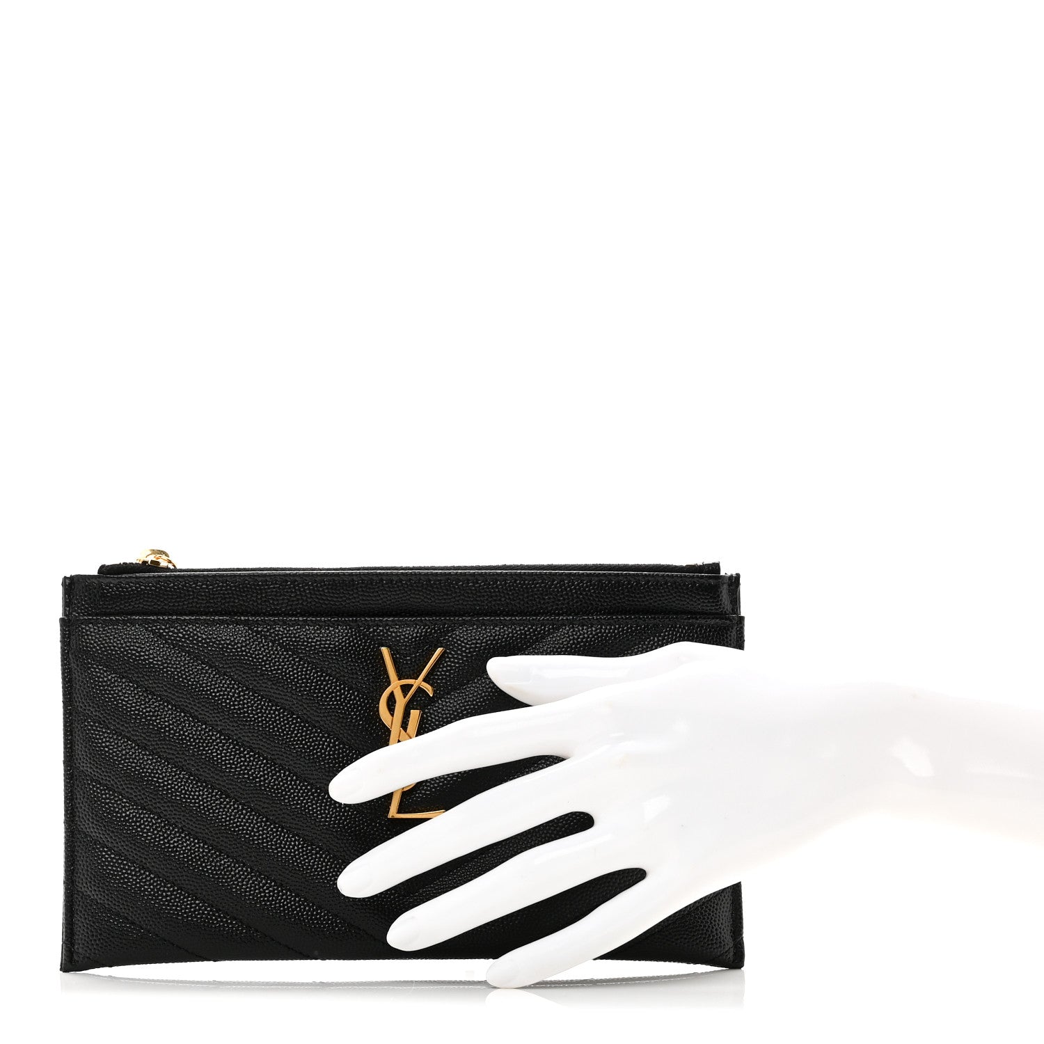 Grain De Poudre Chevron Monogram Bill Pouch Black