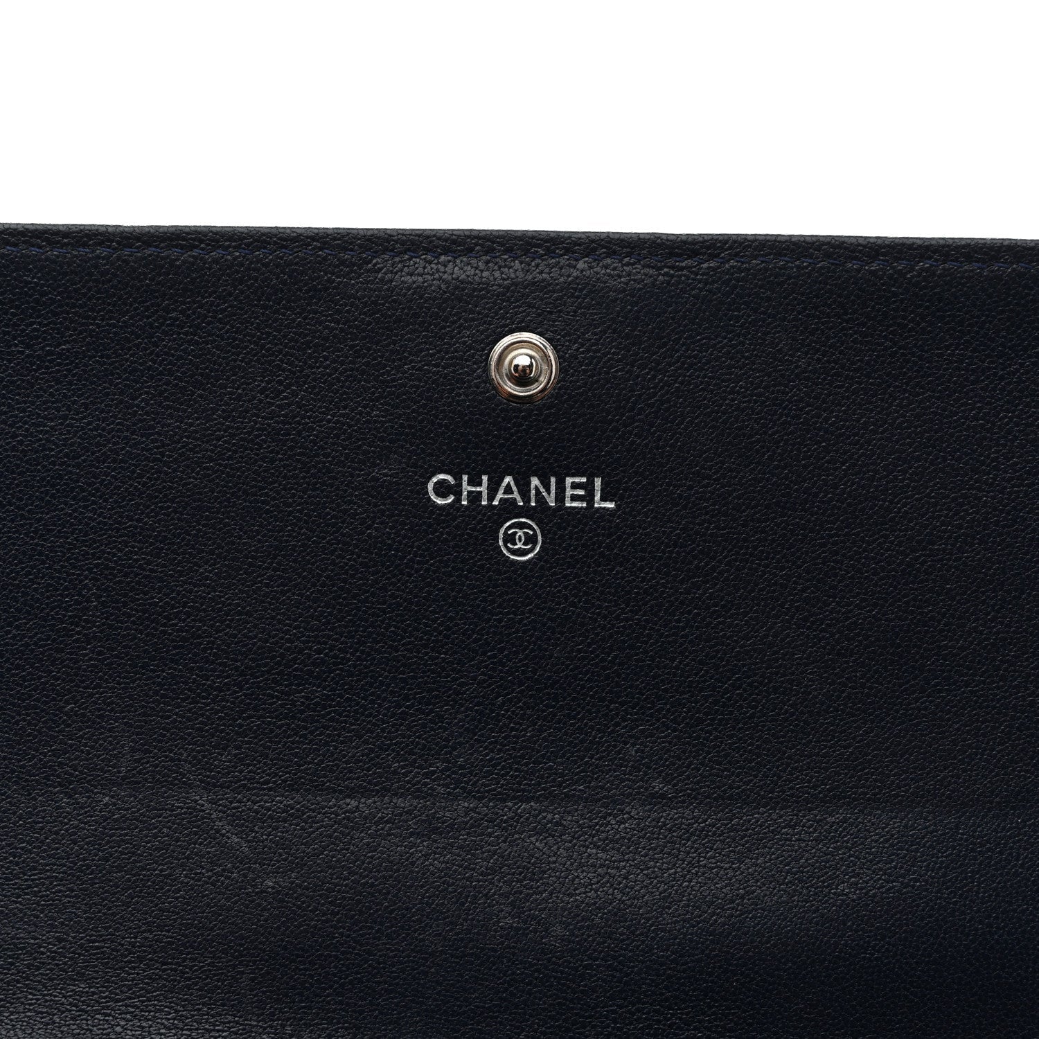 Sheepskin Quilted Mademoiselle Vintage Zip Around Wallet Navy