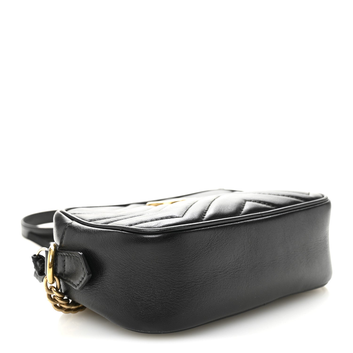 Calfskin Matelasse Mini GG Marmont Chain Shoulder Bag Black