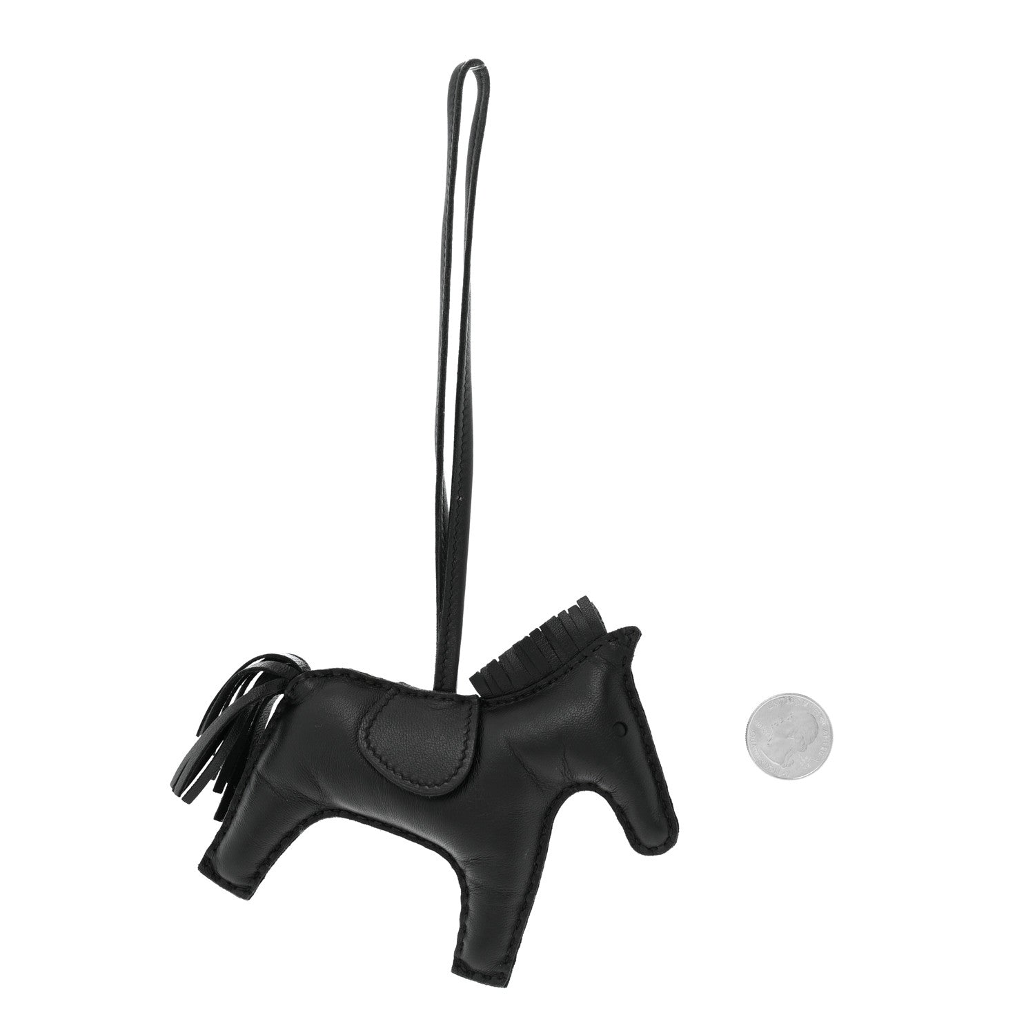 Milo Lambskin Grigri Rodeo Horse Bag Charm MM So Black