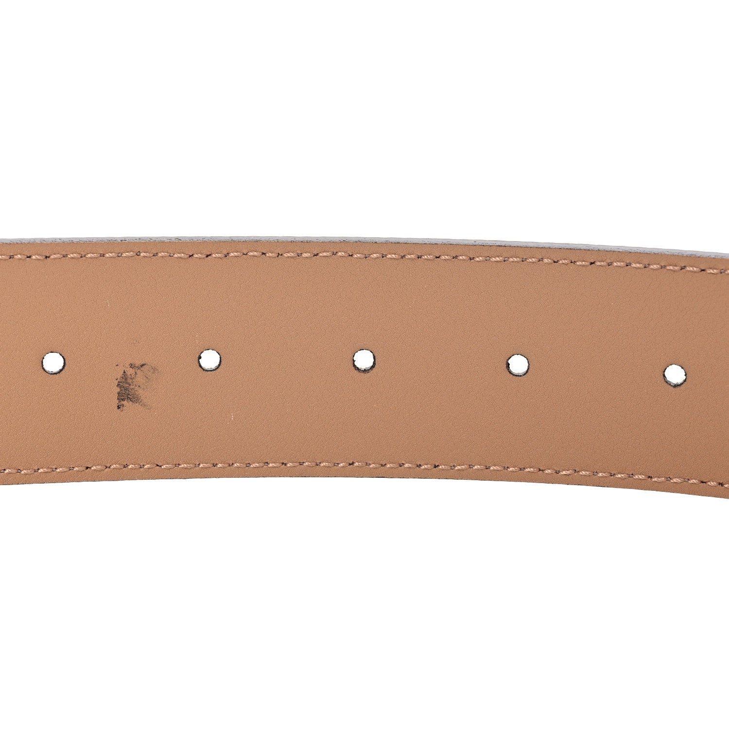 GG Supreme Monogram Plutone Calfskin Enamel Double G Belt 80 32 Beige Ebony Camelia