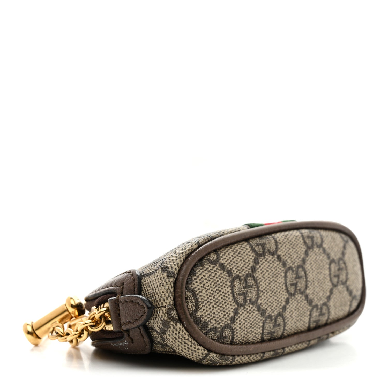GG Supreme Monogram Web Ophidia Dome Key Pouch Beige New Acero