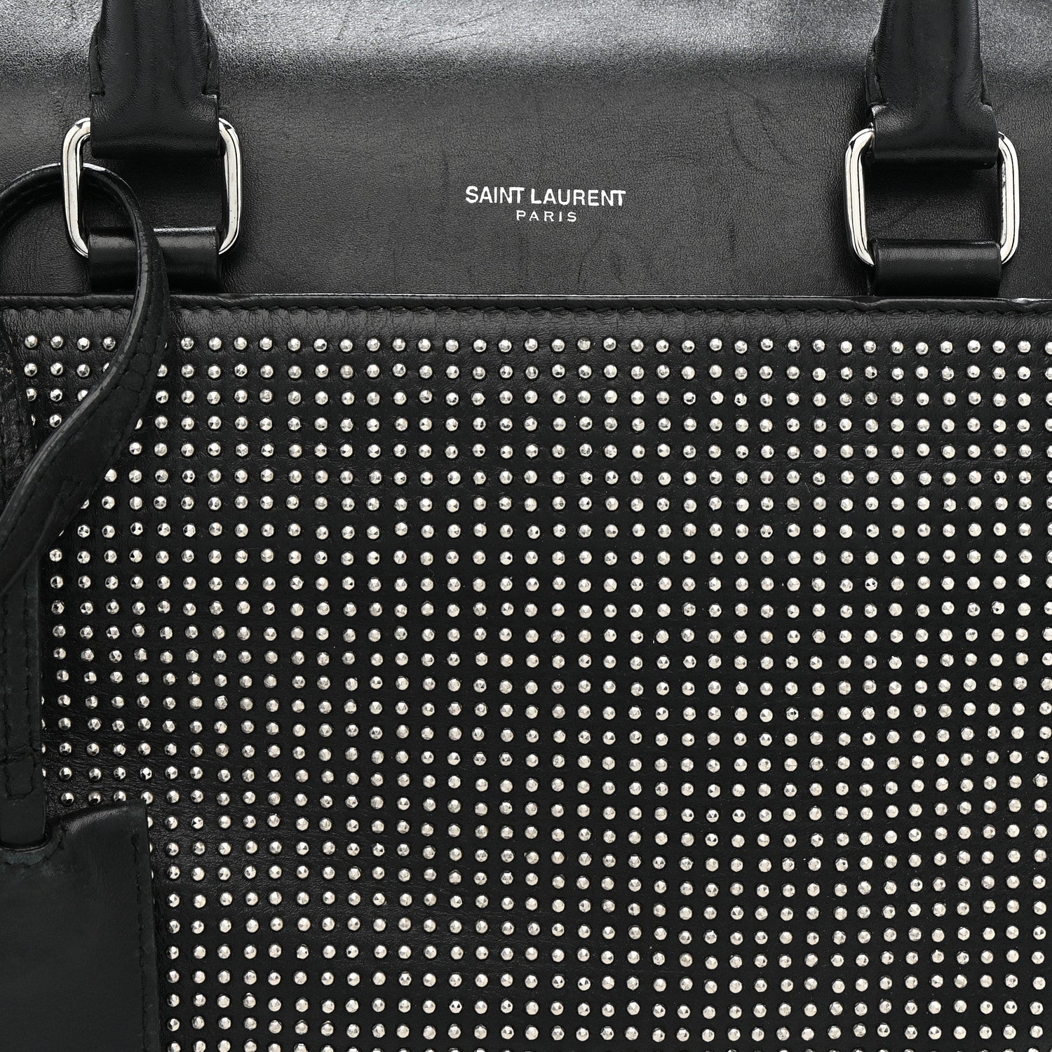 Calfskin Studded Classic Duffle 6 Black