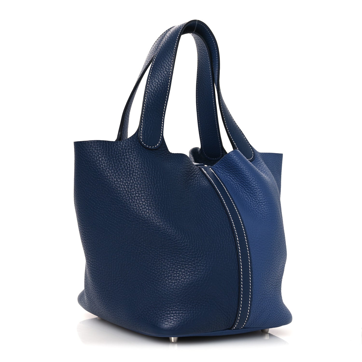 Taurillon Clemence Casaque Picotin Lock 22 MM Bleu Saphir Bleu Brighton
