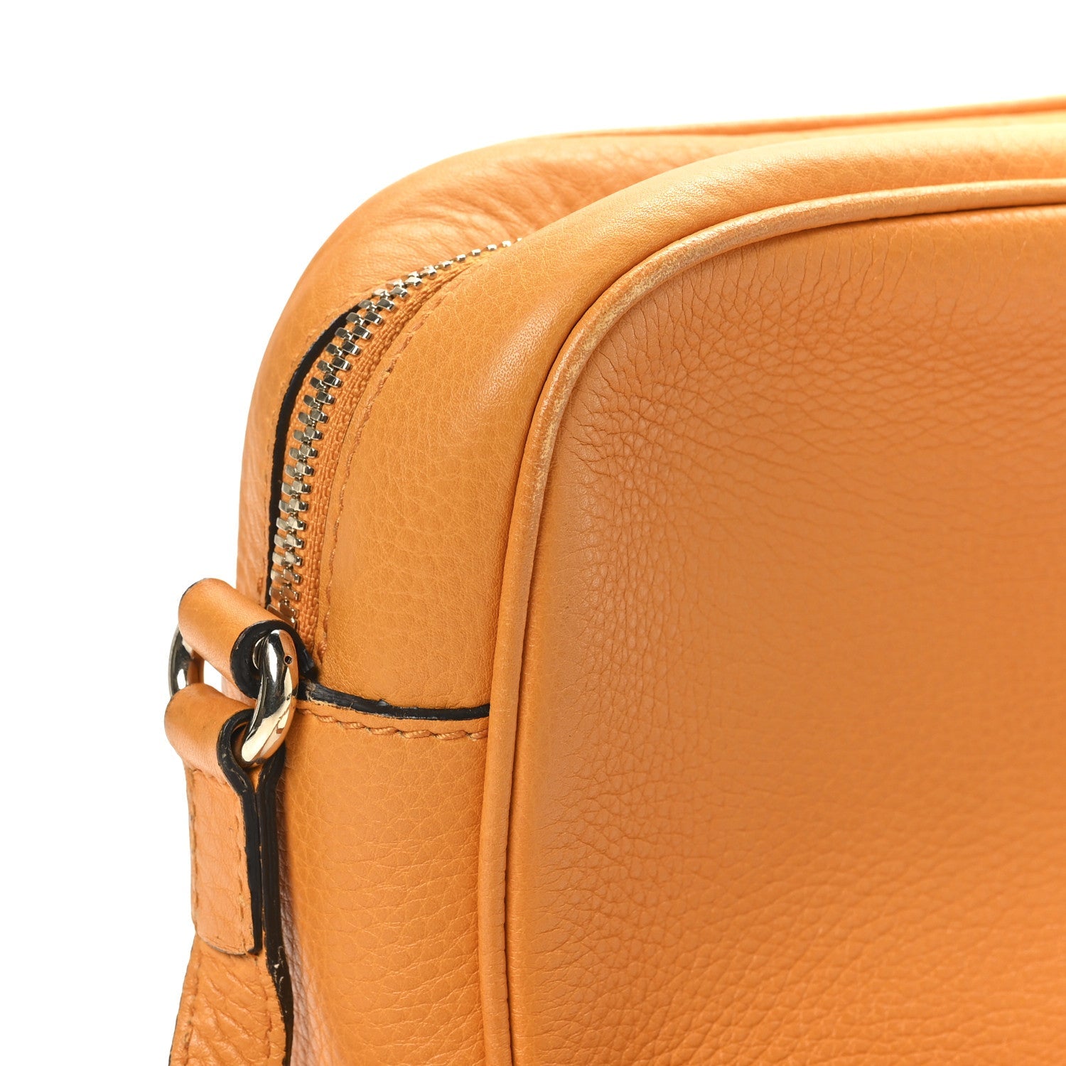 Pebbled Calfskin Small Soho Disco Bag Curcuma