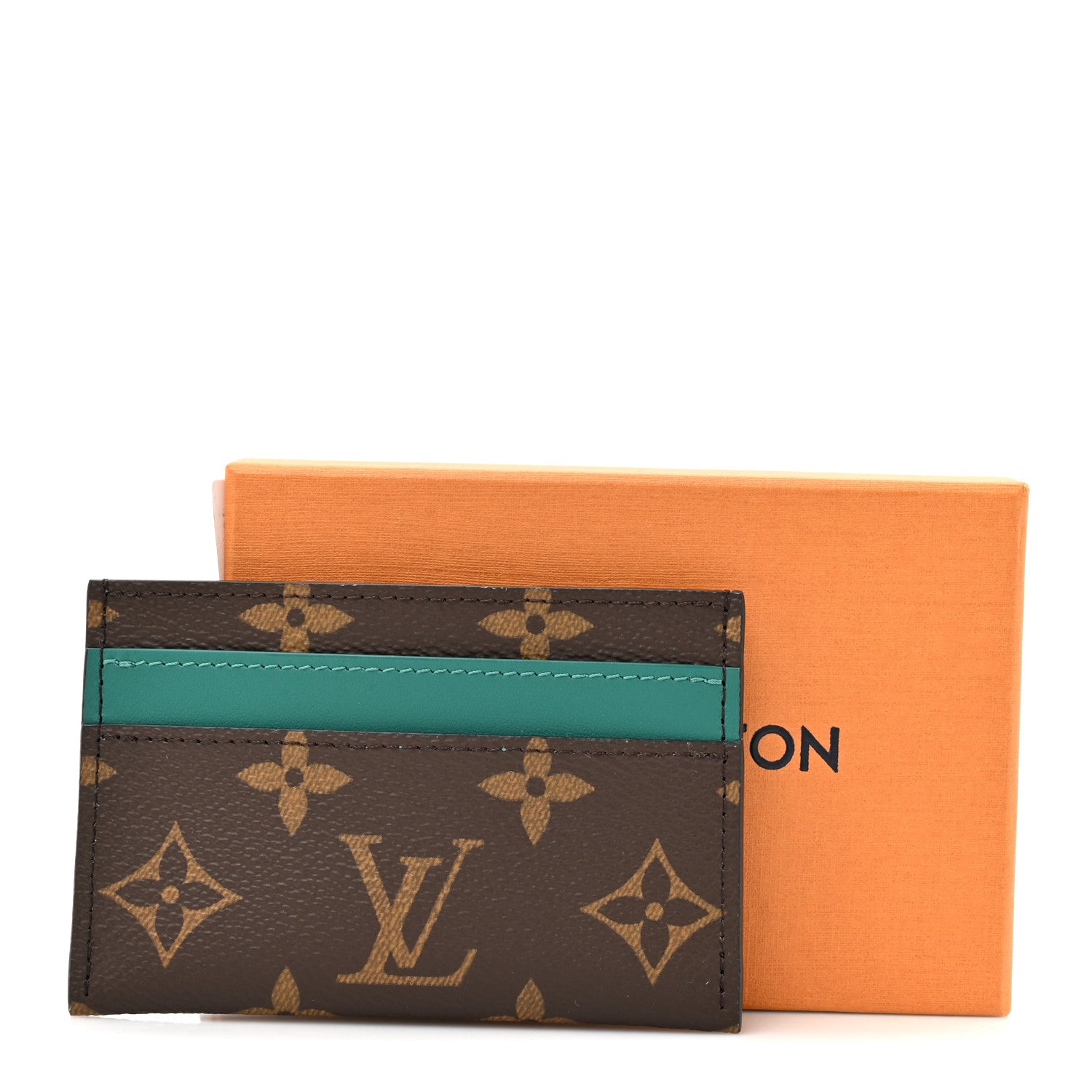 Monogram Macassar Double Card Holder Borneo Green