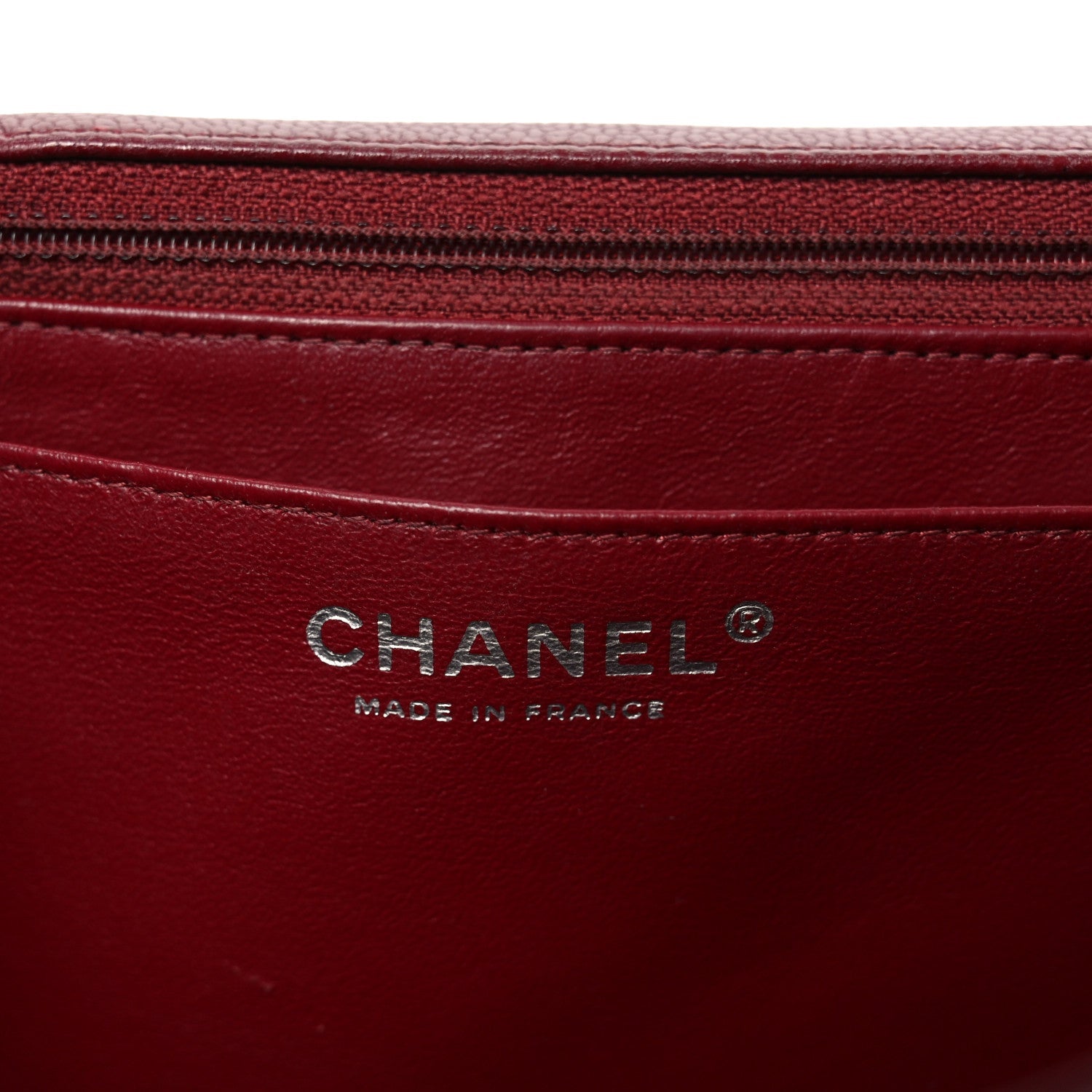 Caviar Quilted Maxi Single Flap Dark Red