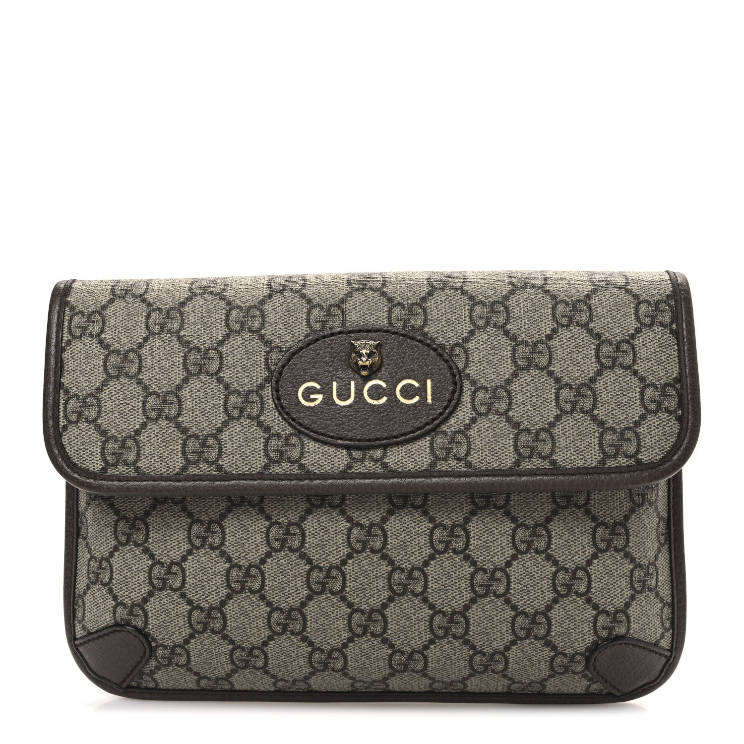 GG Supreme Monogram Neo Vintage Web Belt Bag Brown