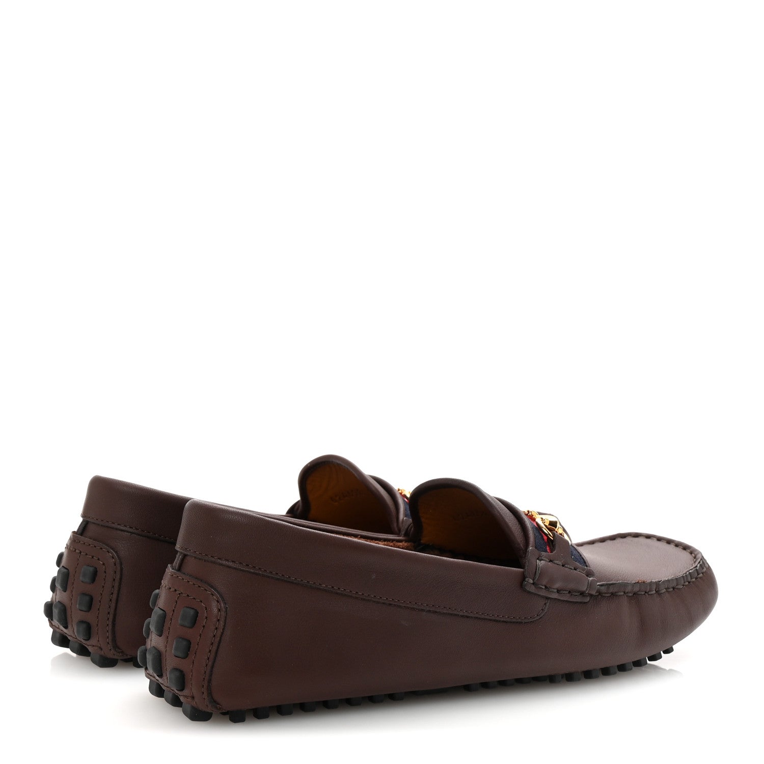 Soft Clove Calfskin Web Mens Horsebit Driver Loafers 7.5 Cocoa