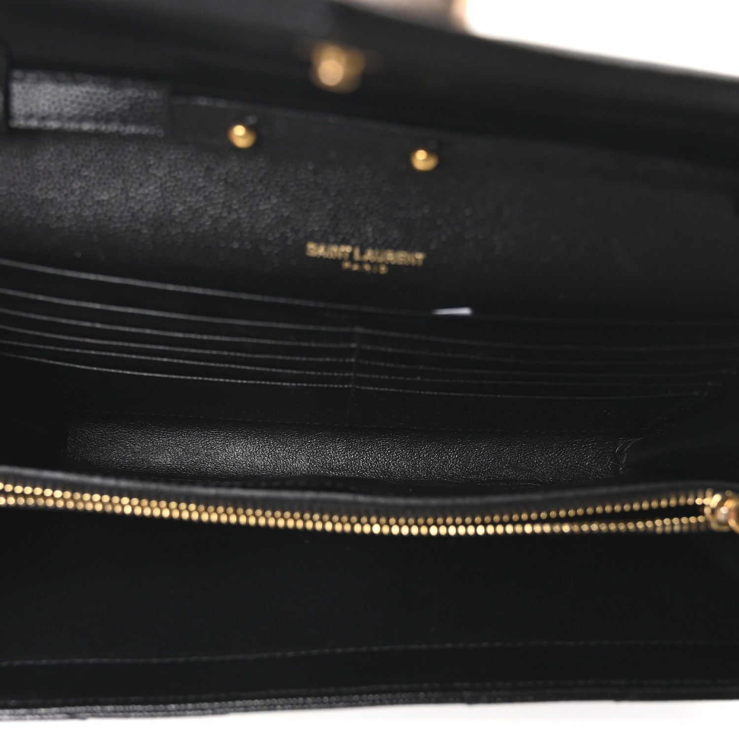 Grain De Poudre Matelasse Chevron Monogram Chain Wallet Black