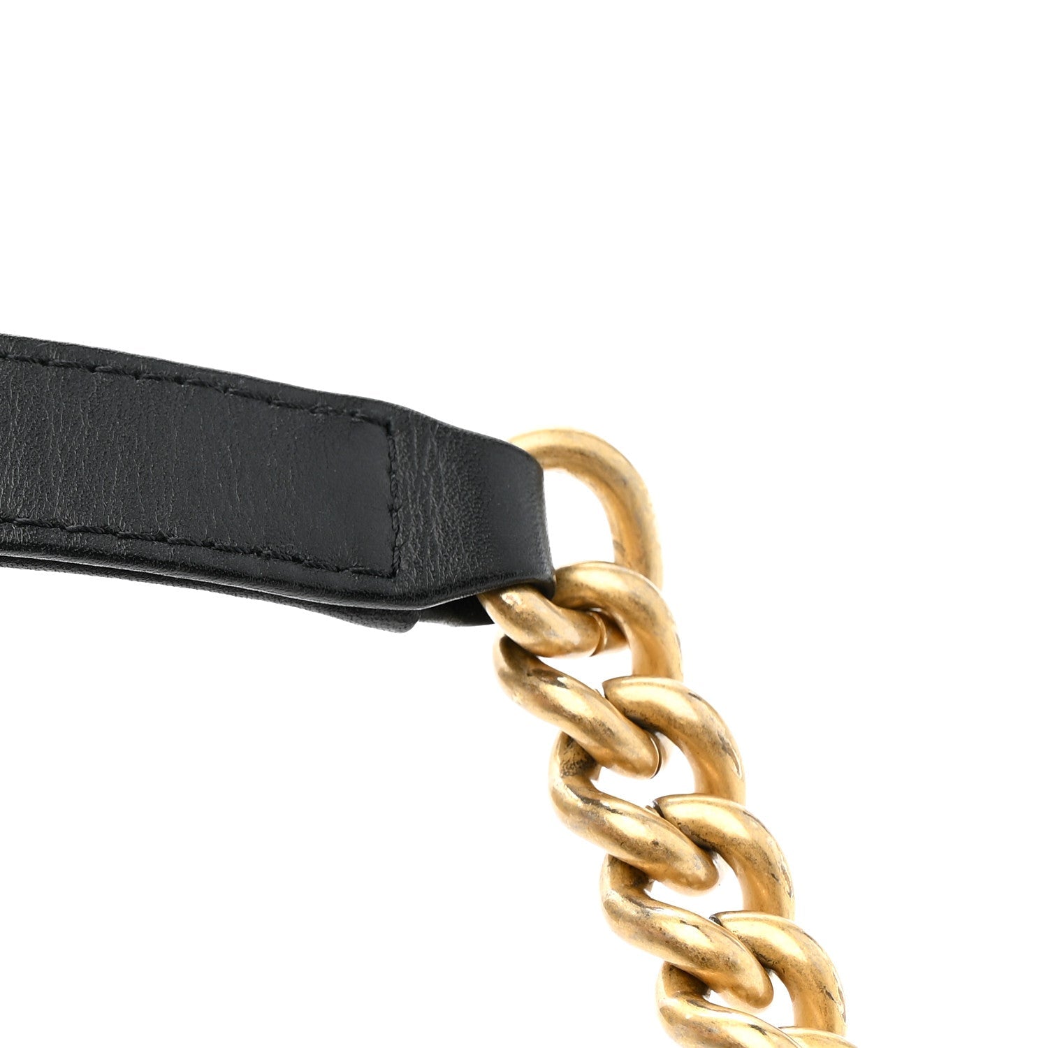 Lambskin Quilted Medium Chain Around Boy Flap Black