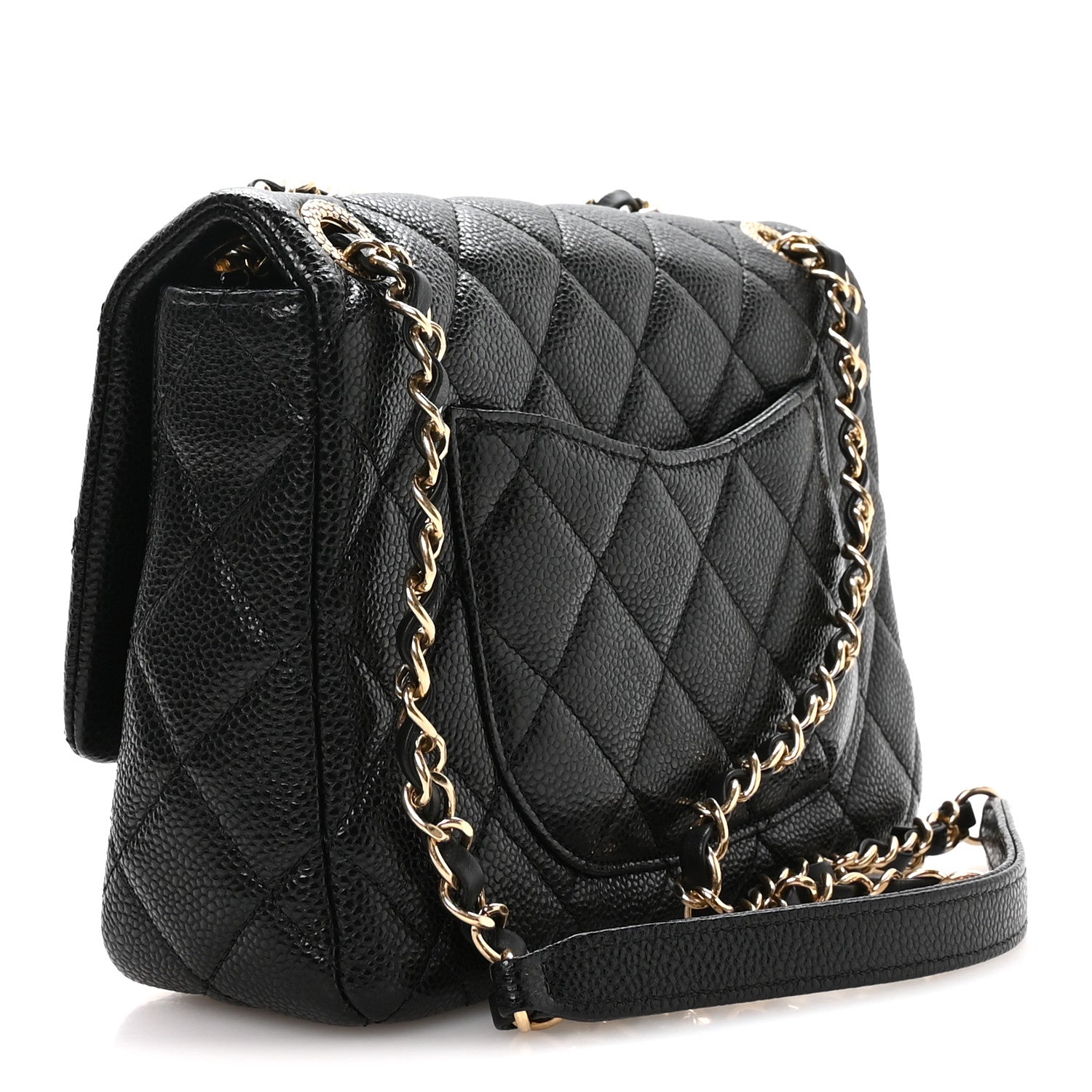 Grained Lambskin Quilted Small Flap Black