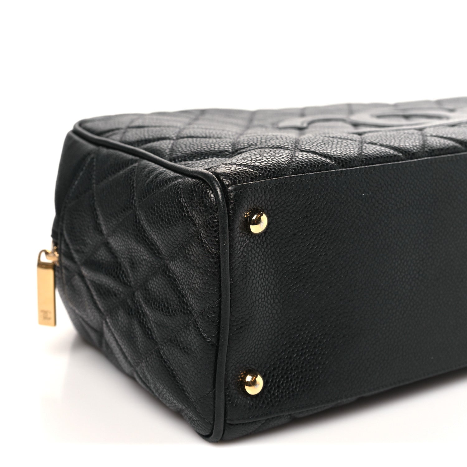 Caviar Quilted Large Bowler Black
