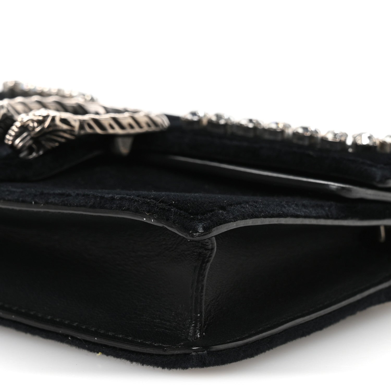 Velvet Crystal Super Mini Dionysus Shoulder Bag Black
