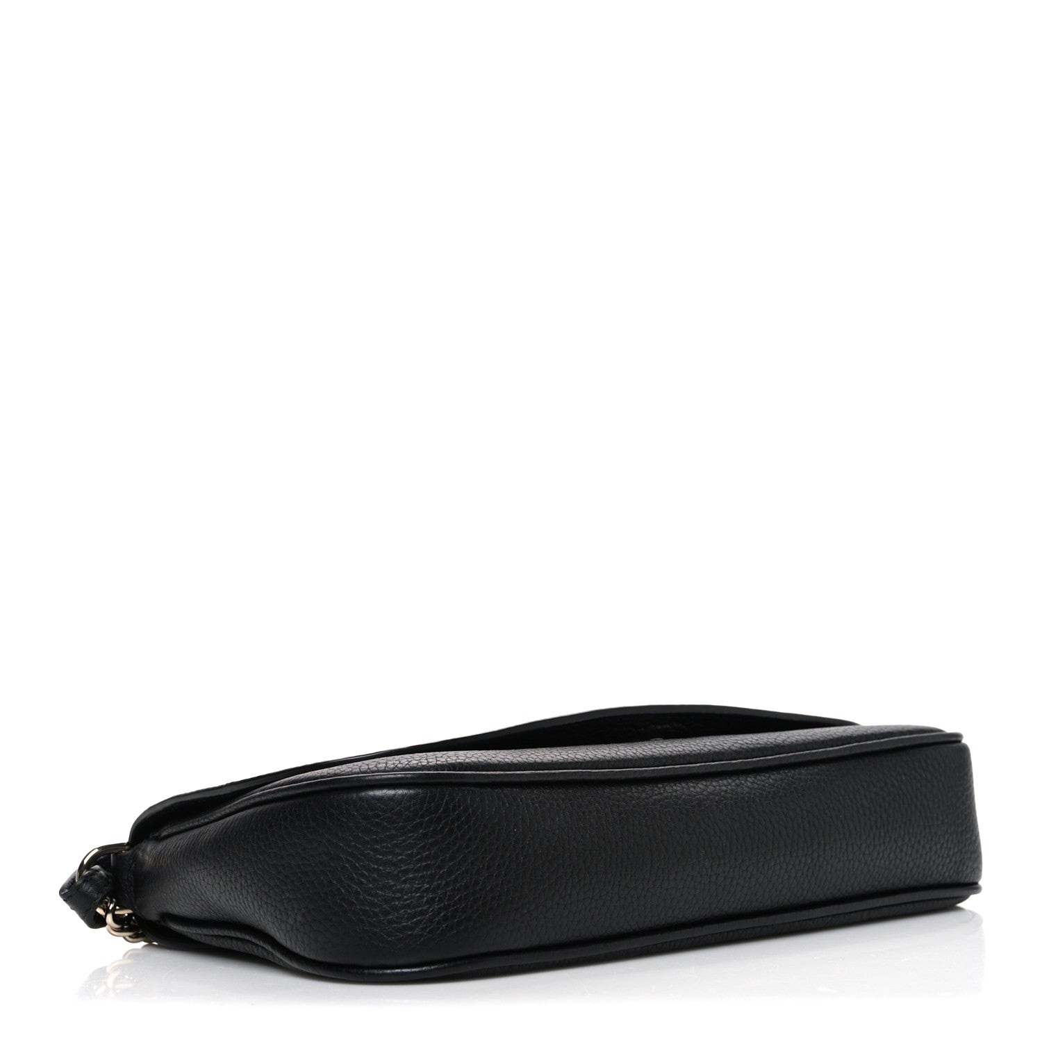 Pebbled Calfskin Medium Soho Flap Crossbody Black