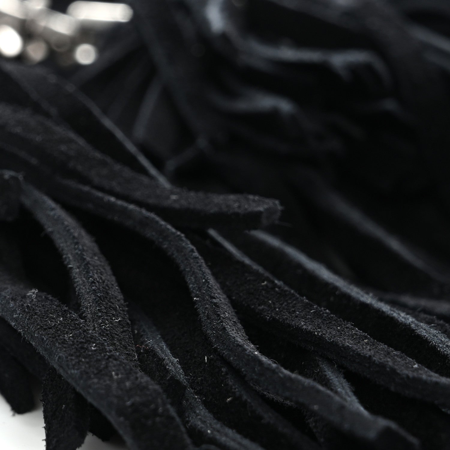 Suede Fringe Toy Monogram Anita Crossbody Bag Black
