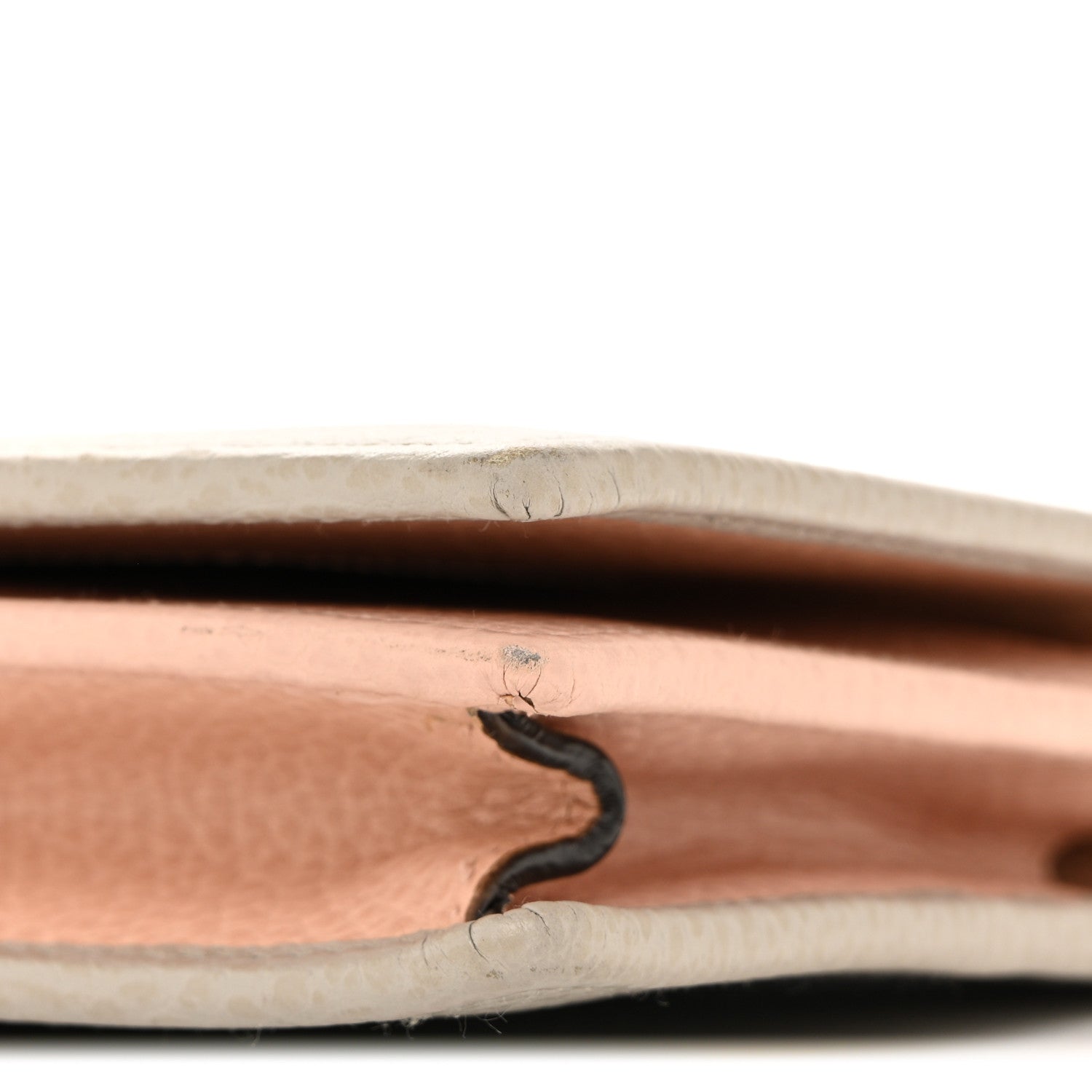 Dollar Calfskin Mini GG Marmont Chain Wallet Grey Light Pink