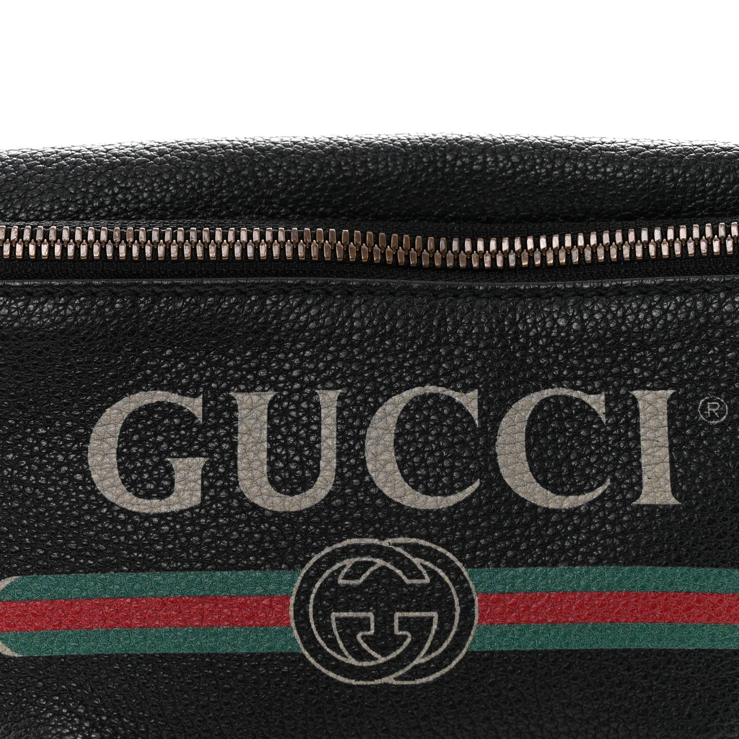 Grained Calfskin Logo Belt Bag Black