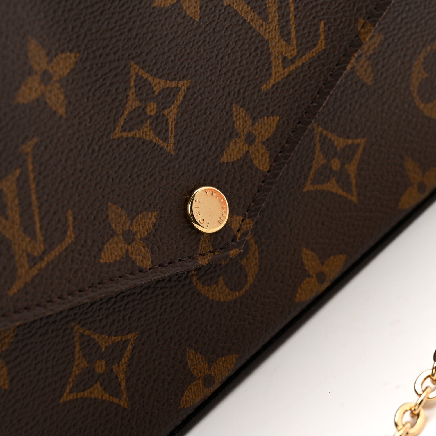 Monogram Pochette Felicie Chain Wallet Fuchsia