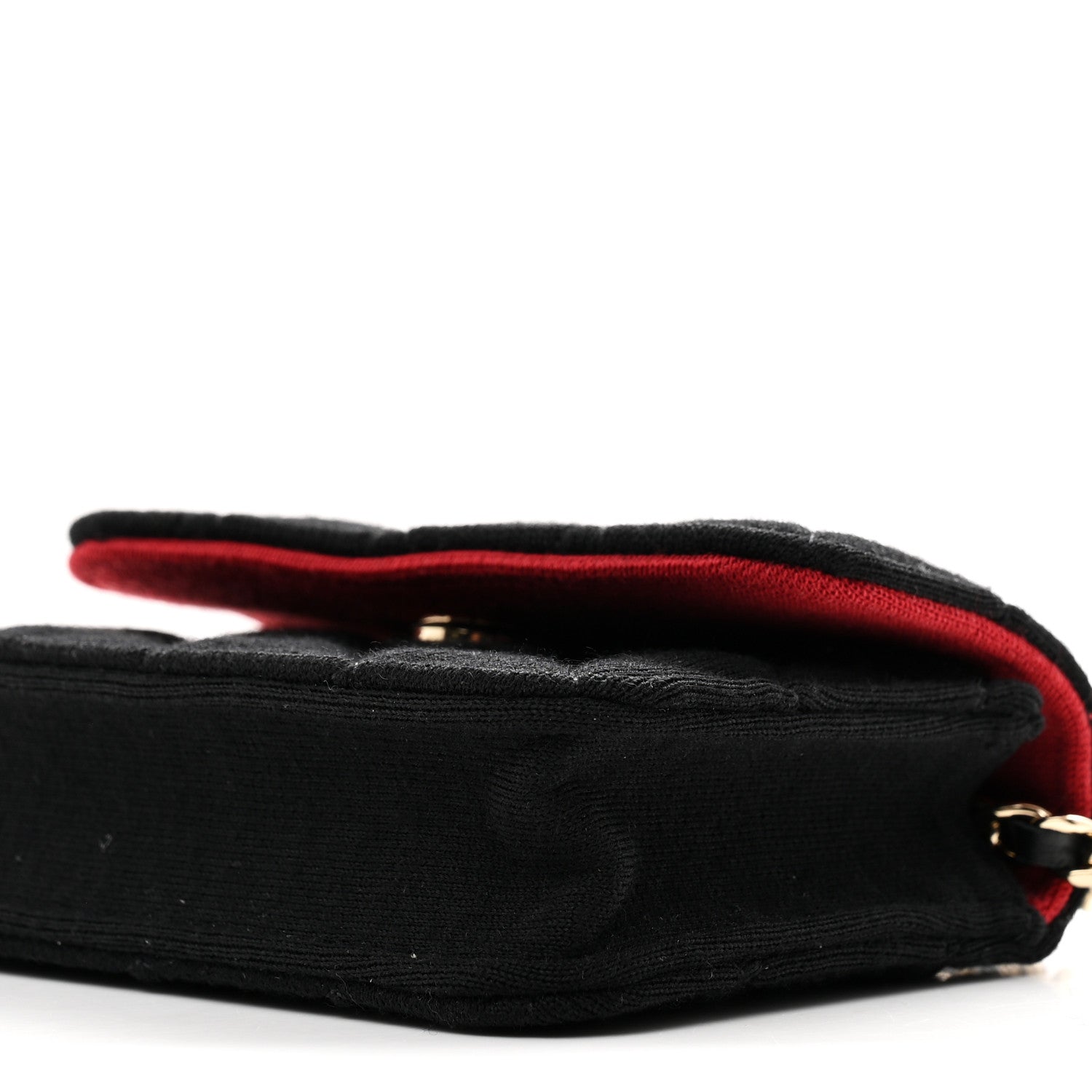 Jersey Quilted Micro Mini Flap Black