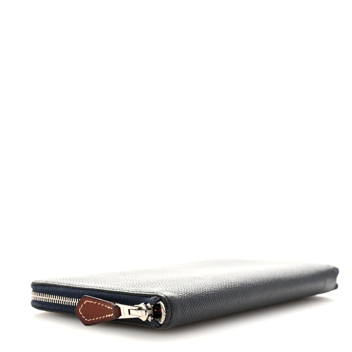 Epsom Silk'In Wallet Bleu Indigo Rouge De Coeur