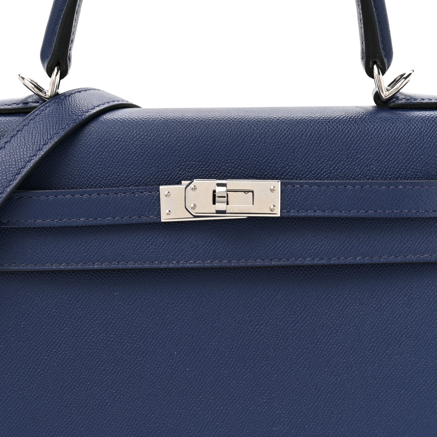 Madame Calfskin Kelly Sellier 25 Bleu Encre