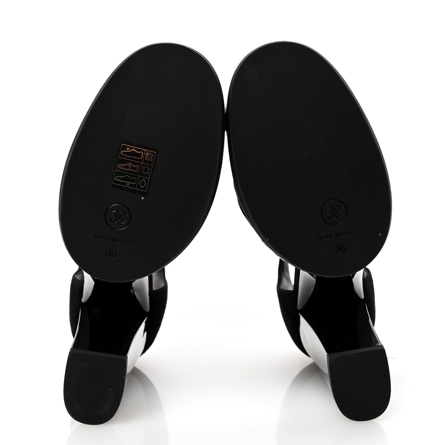 Patent Suede CC Platform Pumps 36 Black