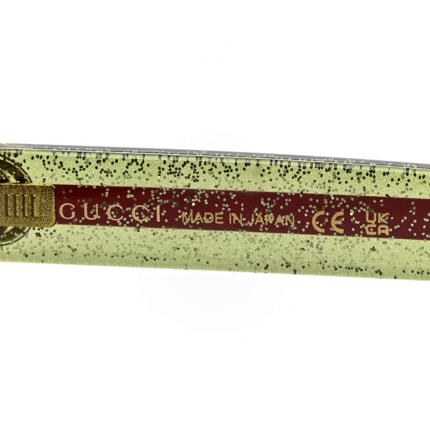 Acetate Square Frame Web Glitter Sunglasses GG0036SN Havana