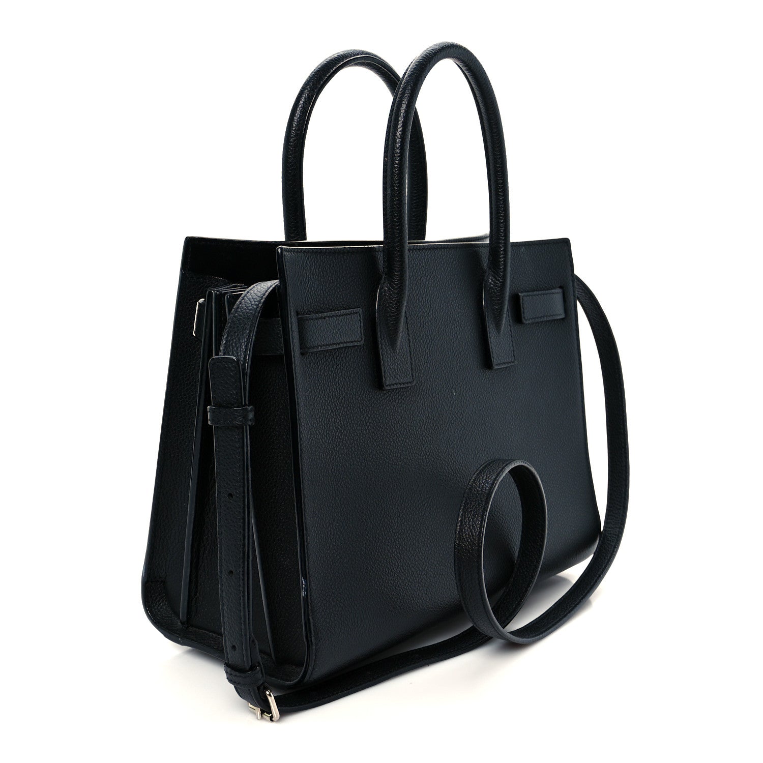 Grained Calfskin Baby Sac De Jour Black