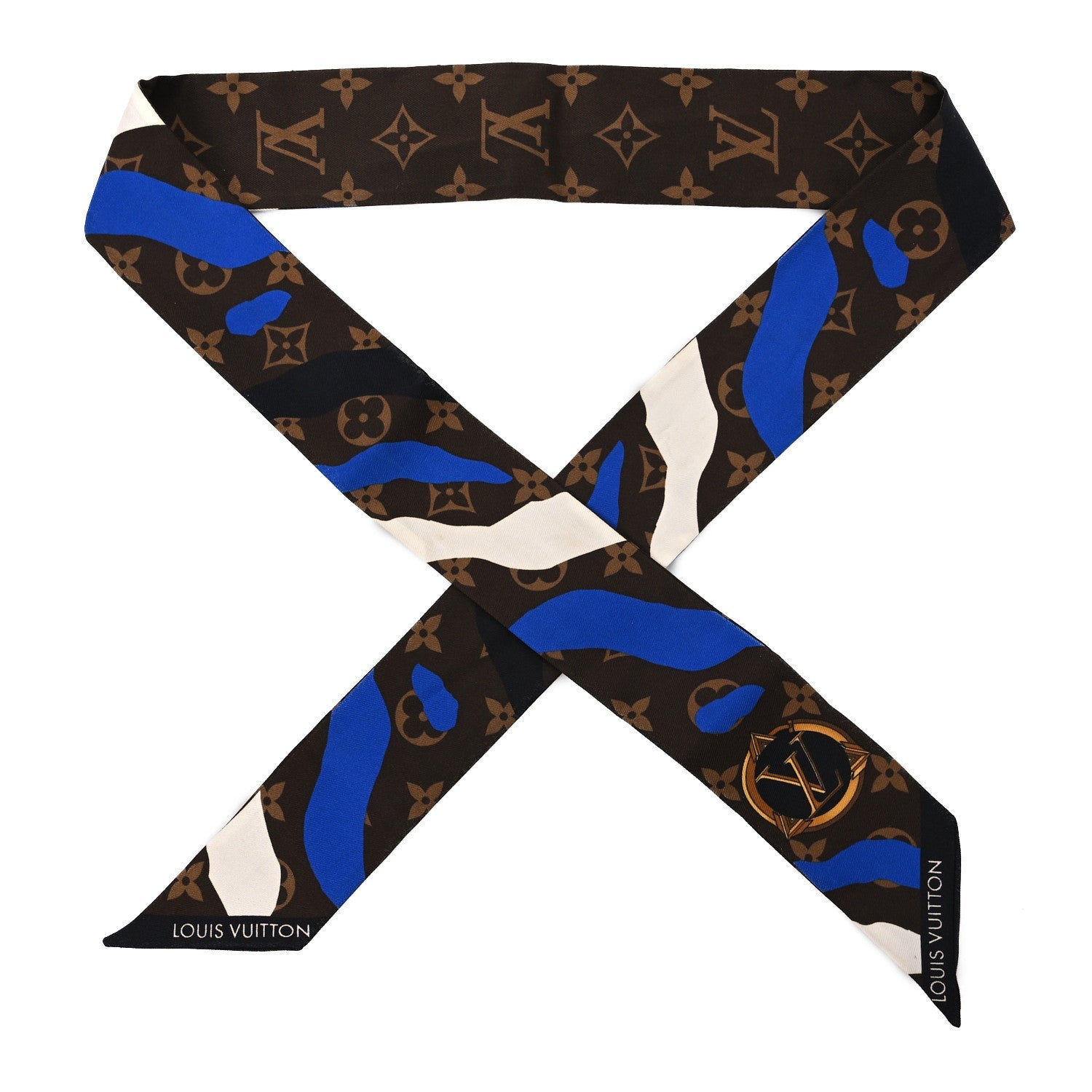 X LOL Silk Monogram BB Bandeau Blue Silver