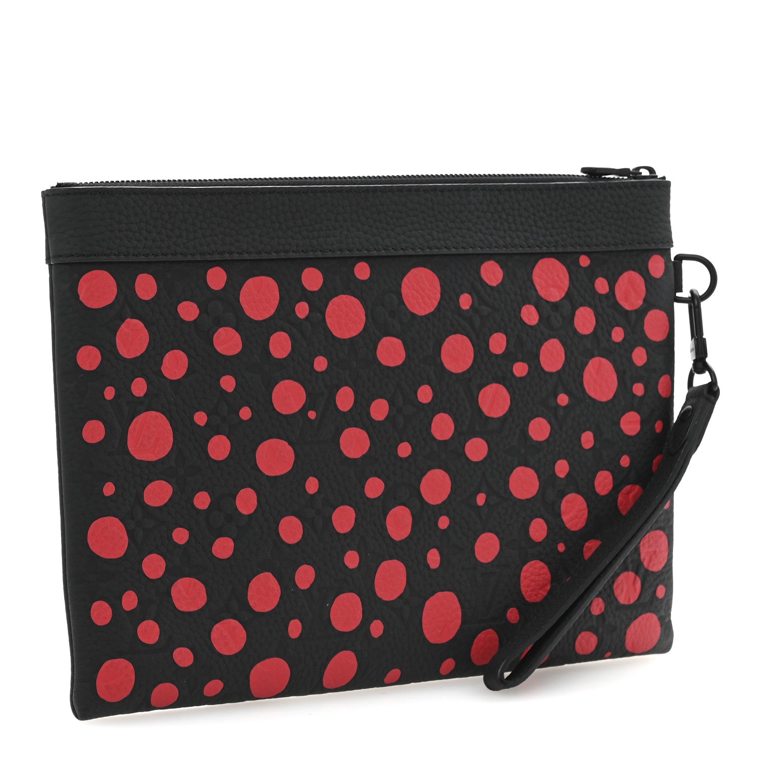 LV X YK Taurillon Monogram Pochette To-Go Black Red