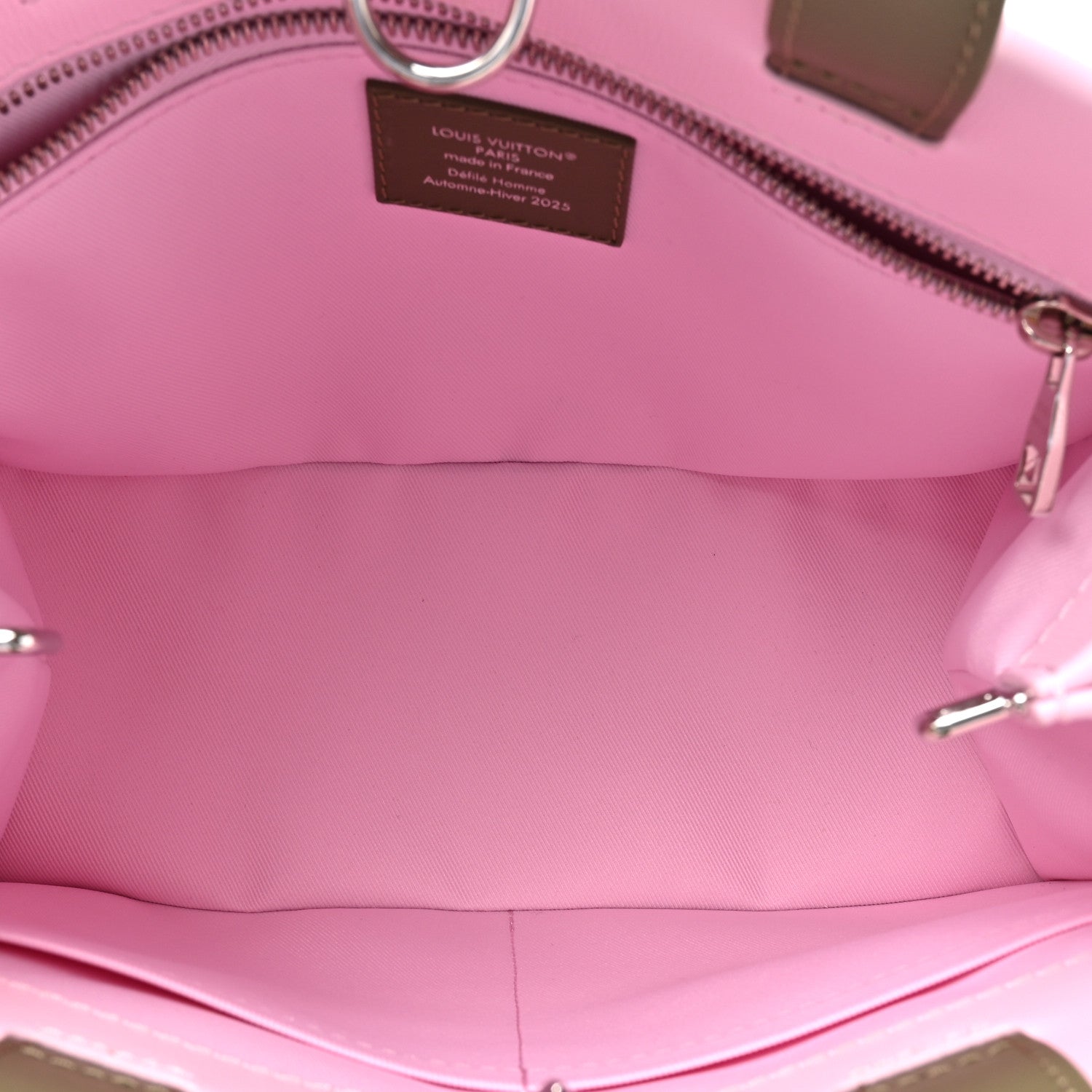 Calfskin Mini Shopper Tote Khaki Green Pink