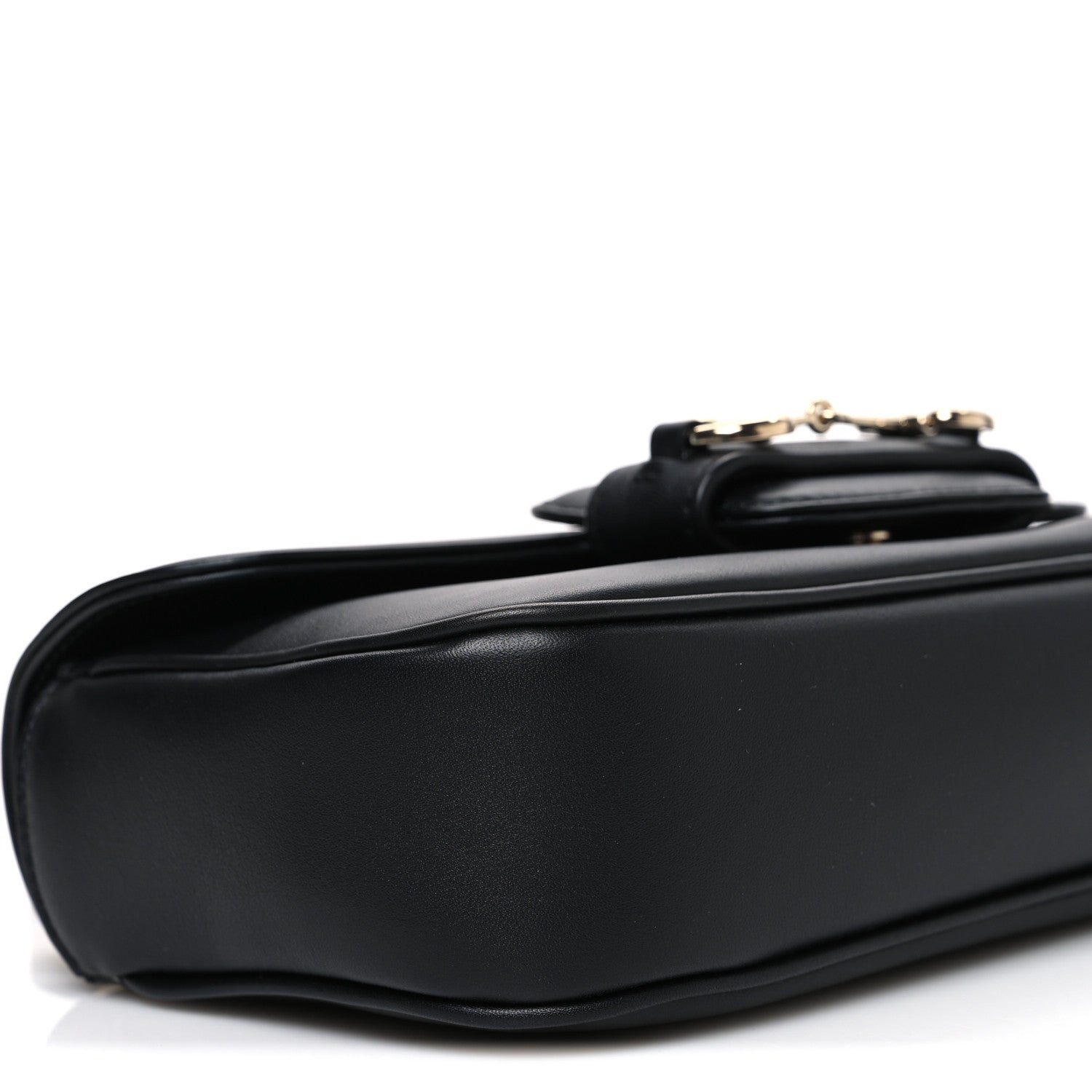 Calfskin Horsebit 1955 Small Soft Top Handle Shoulder Bag Black