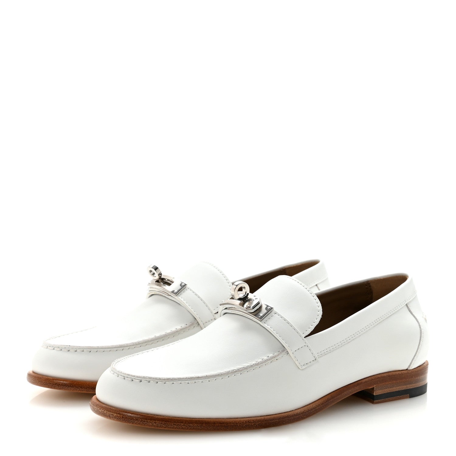 Calfskin Womens Destin Loafers 36.5 White