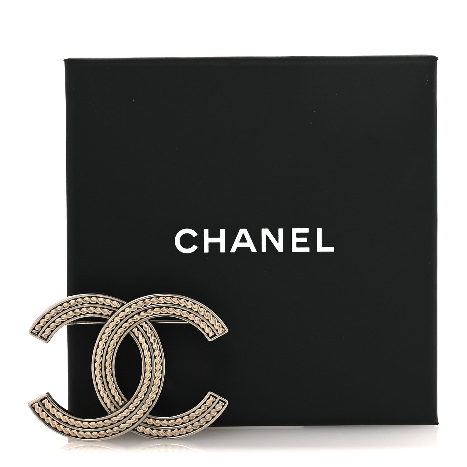 Twisted CC Brooch Silver Gold